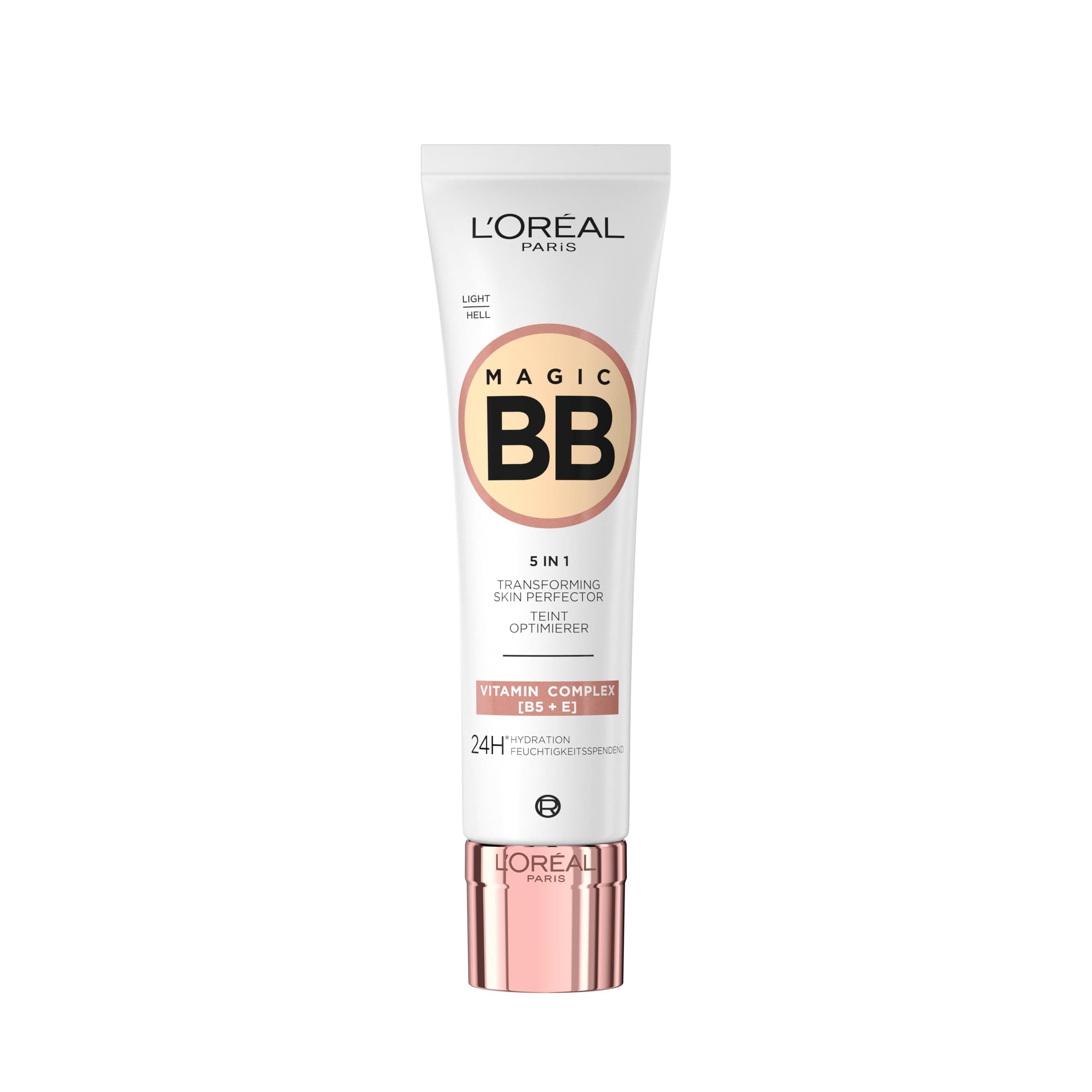 L'Oréal Paris, Crema Colorata Idratante e Uniformante, Con Vitamine B5 ed E, Pelle Idratata Fino a 24h, Con SPF 20, Risultato Naturale, Magic BB Cream, 02 Light, 30 ml