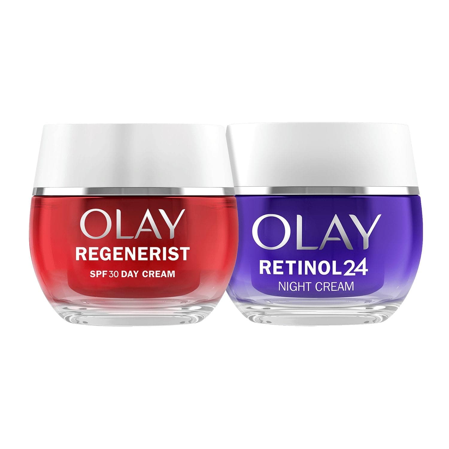 Olay Regenerist Crema Facial de Día SPF30 50ml Y Olay Retinol24 Crema De Noche 50ml. Pack De 2 Cremas Hidratantes Antiarrugas. Piel Más Firme Y Suave