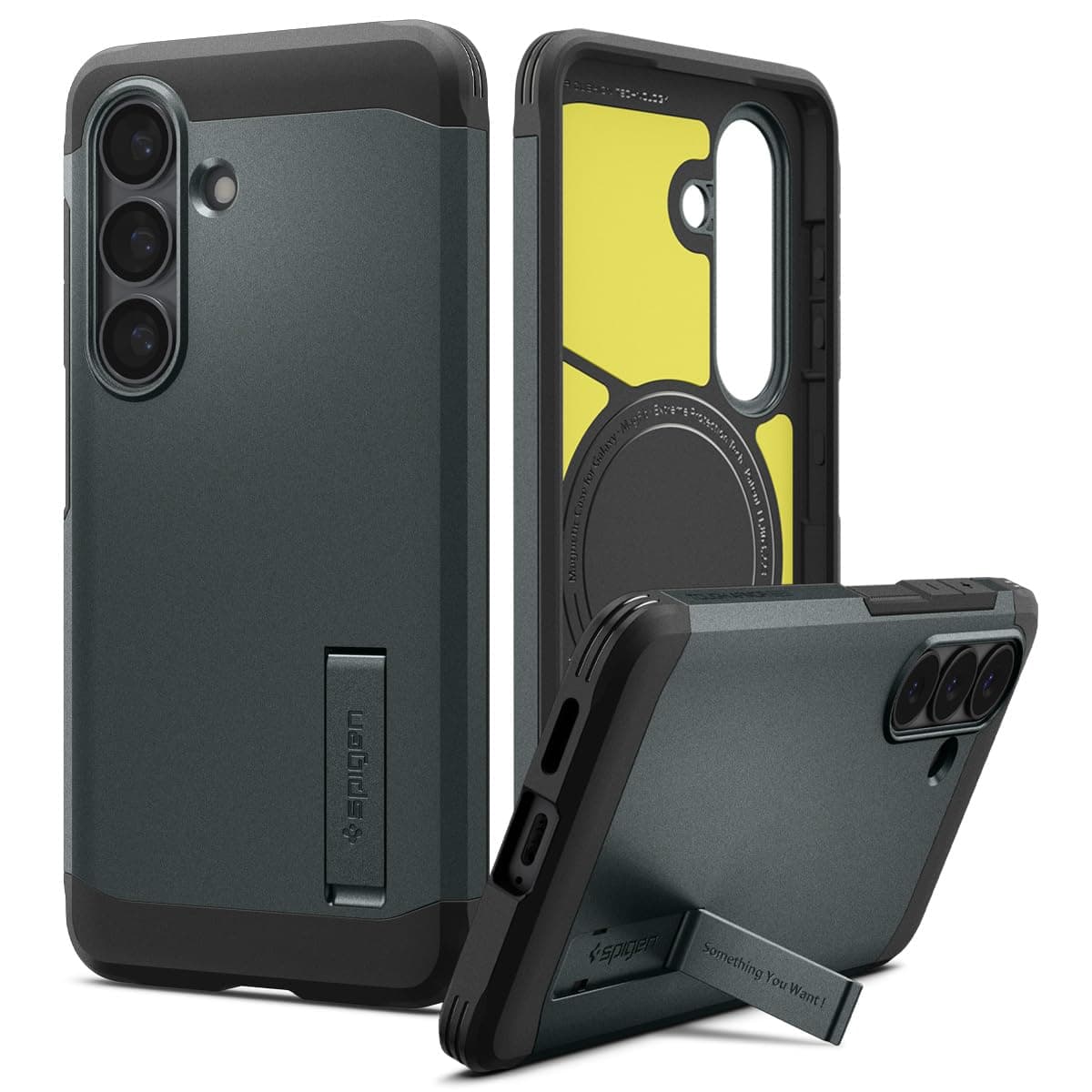 Spigen Cover per Samsung Galaxy S26, Tough Armor MagFit, Compatibile con MagSafe - Abisso Verde