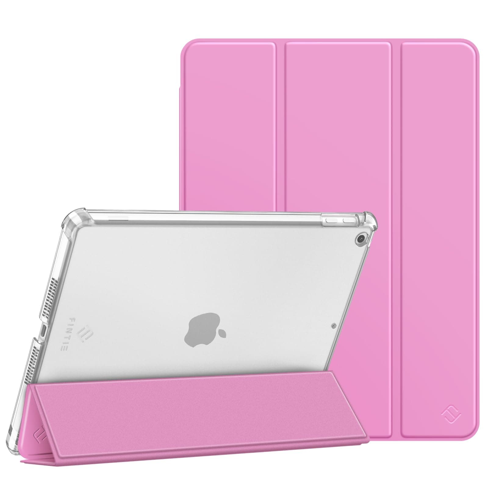 Fintie Hülle für iPad 9. Generation 2021/8. Gen 2020/7. Gen 2019 10.2 Zoll mit Stifthalter, ultradünne leichte Schutzhülle mit transparenter Rückseite und Auto Schlaf/Wach Funktion, Lilac Rosa