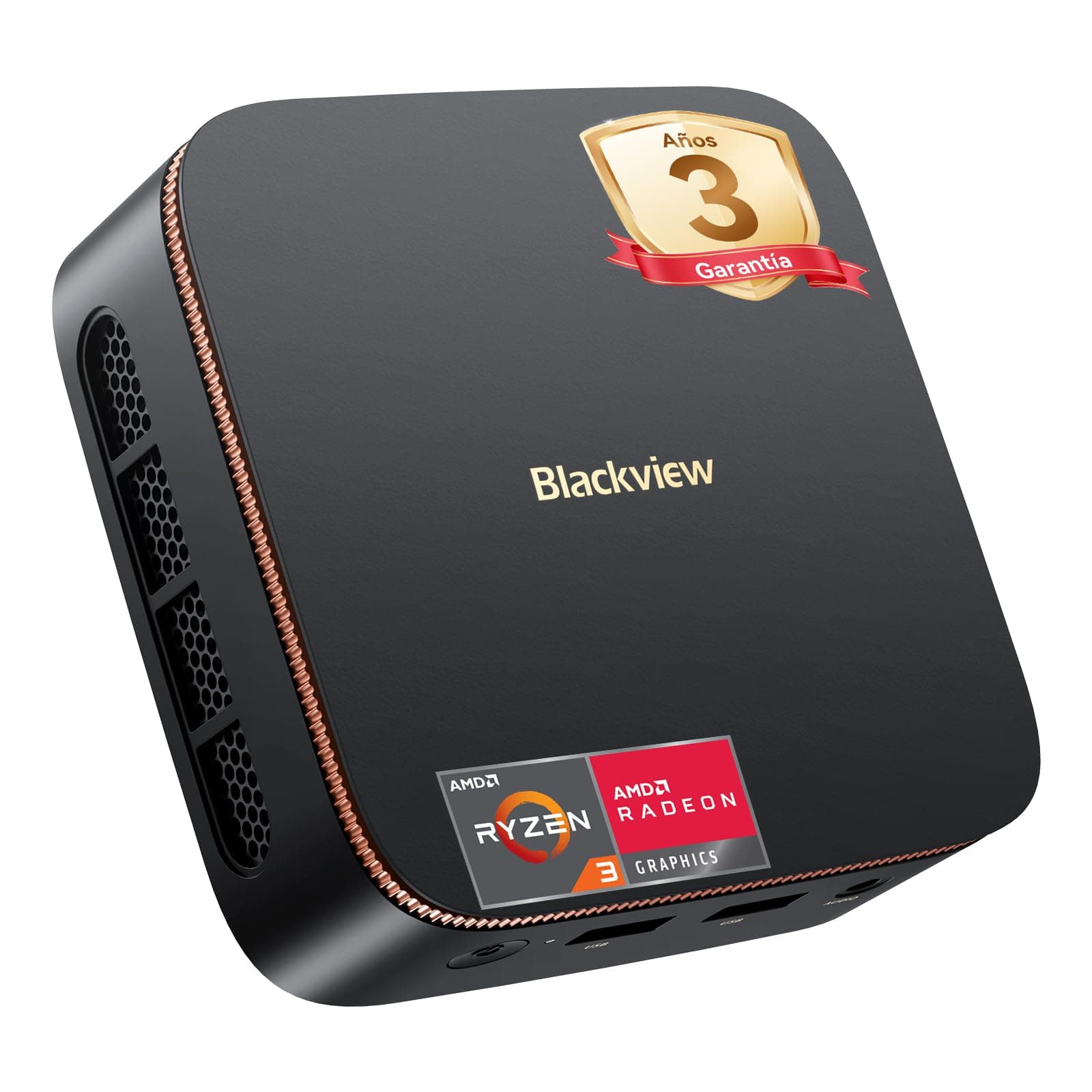 Blackview MP20 Mini PC AMD Ryzen AI W-11 Pro (Defeat N95/N150), 16GB RAM 512GB SSD Mini Ordenador de Sobremesa, 4K@60Hz UHD, USB 3.2+HDMI+DP+RJ45 para Negocios/Escuela/Oficina-Garantía de 3 años