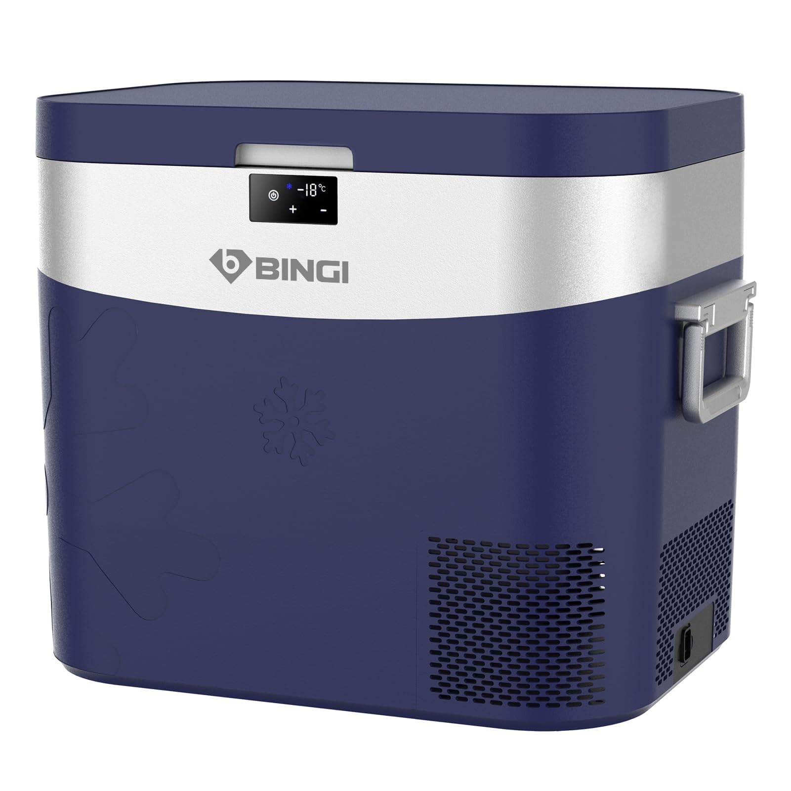 BINGI - Frigorifero a compressore, 22 l, mini frigorifero elettrico portatile, 12/24 V, DC, congelatore elettrico, congelatore portatile, per auto, camion, picnic, campeggio e uso domestico