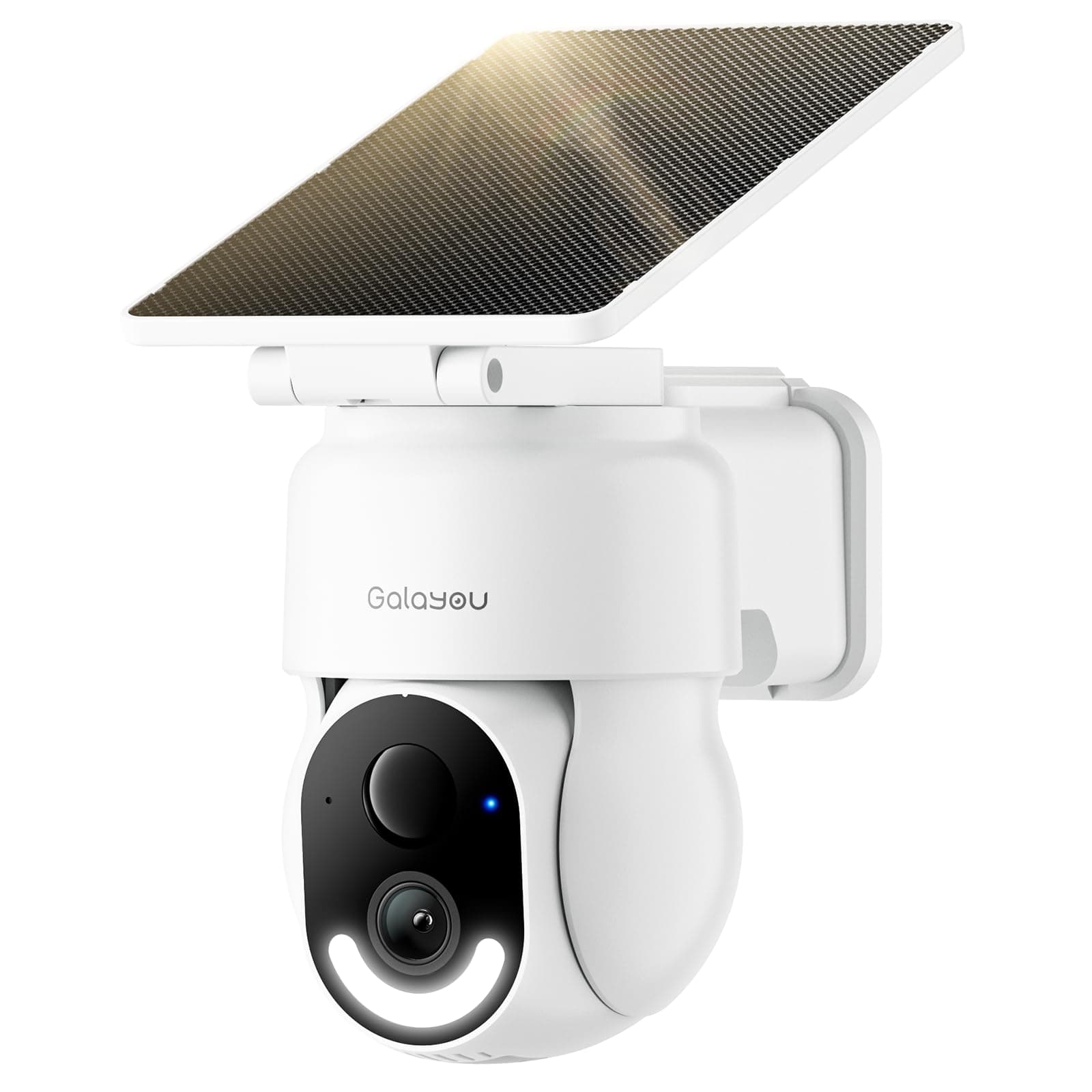 GALAYOU 2K Camera Surveillance WiFi Exterieure sans Fil - Camera Exterieur sans Fil Solaire, 2.4GHz, 360° PTZ Suivi, PIR + Alarme Sonore/Lumière, Audio Bidirectionnel, Vision Nocturne Couleur, IP65