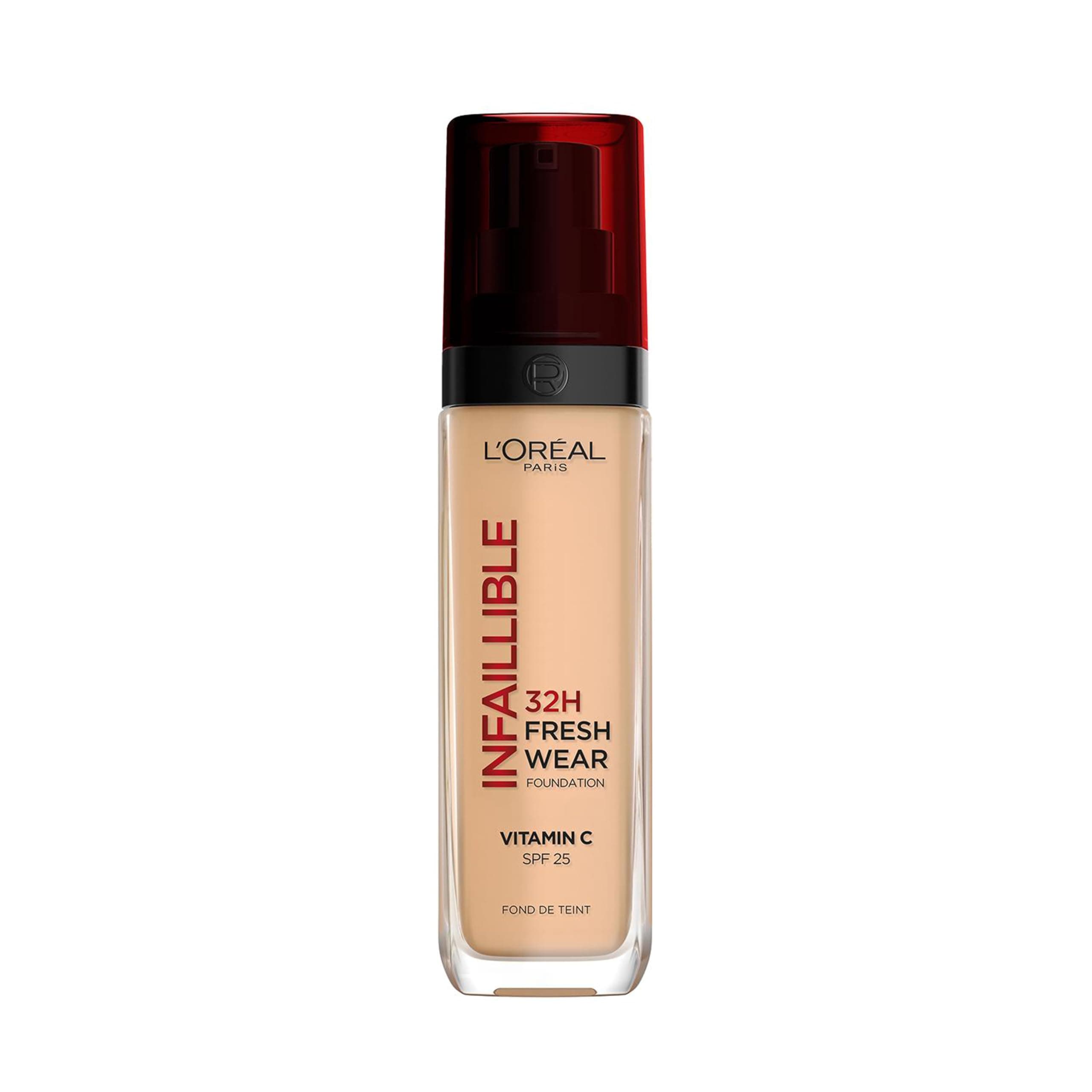 L'Oréal Paris Make-up, Wasserfest und langanhaltend, Flüssige Foundation mit LSF 25, Infaillible 32H Fresh Wear Make-up, 220 Neutral, 30 ml