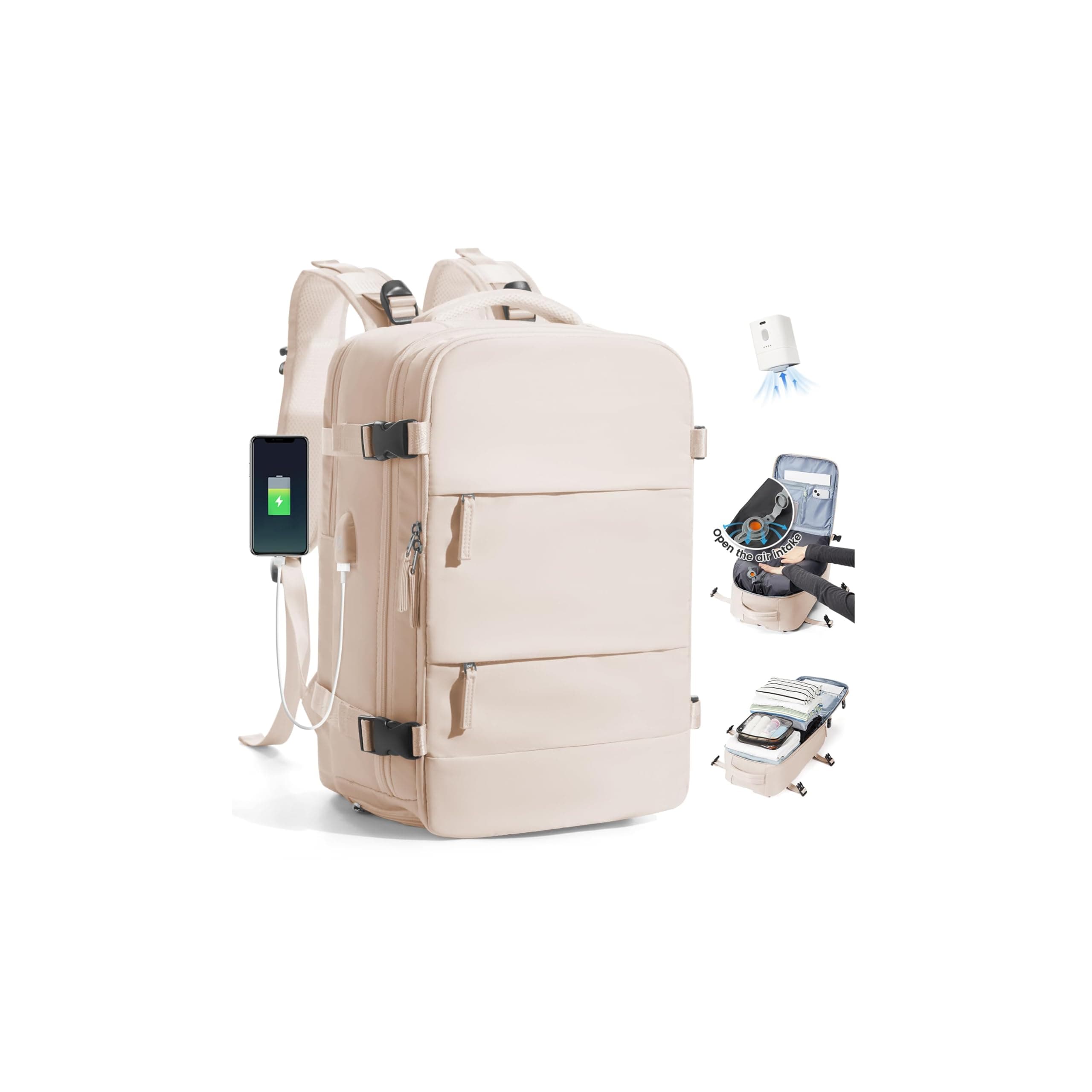 SZLX Mochila al Vacio con Bomba Equipaje de Mano 40x30x20 Ryanair Vueling Wizzair Easyjet Mochila Viaje Cabina Avion 40x20x25 Ryanair Mujer Mochila de transporte Impermeable para Computadora Portátil