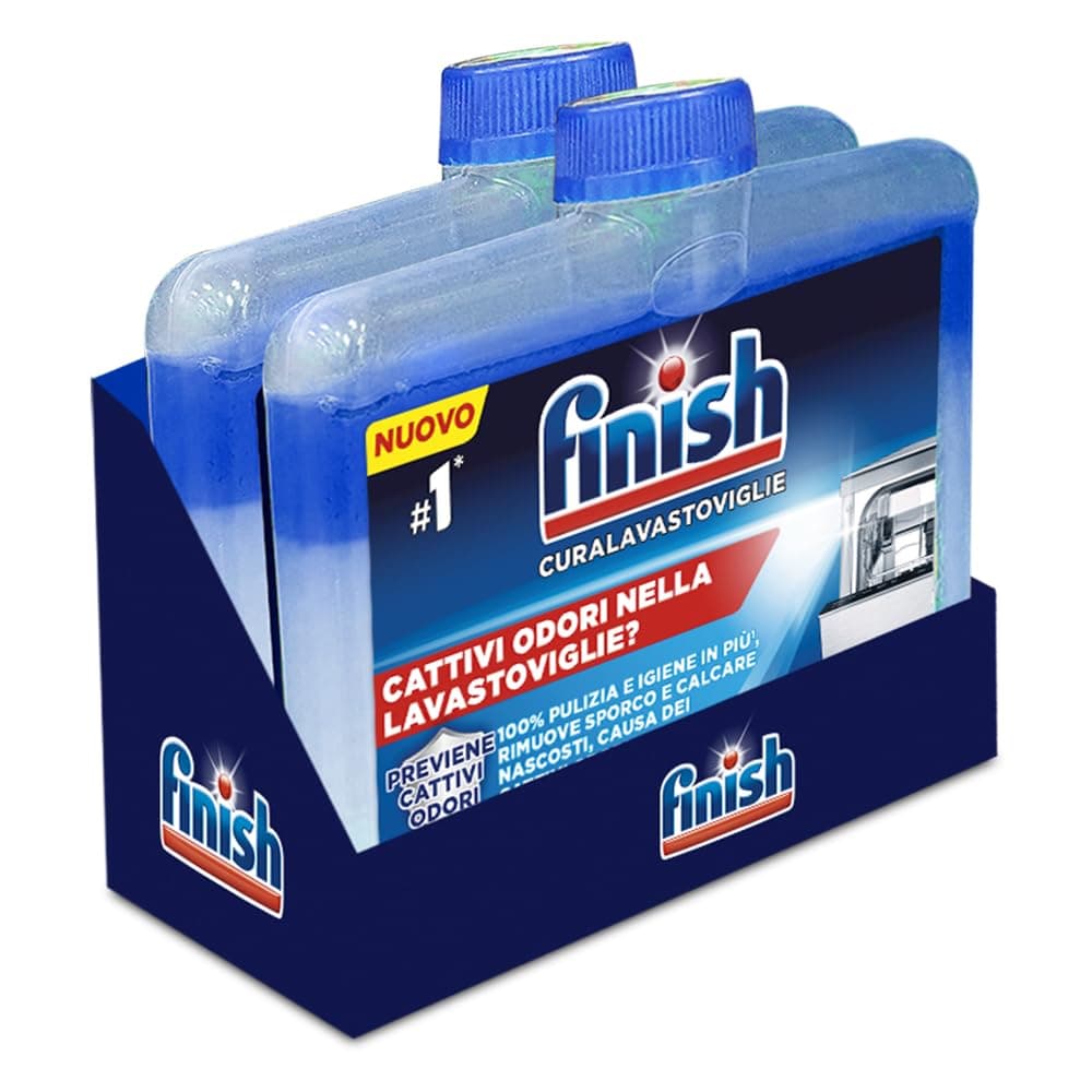 Finish Curalavastoviglie Raccomandato da Napisan, Additivo per una Lavastoviglie Pulita dai Residui di Grasso e Calcare, 250ml (confezione da 2)
