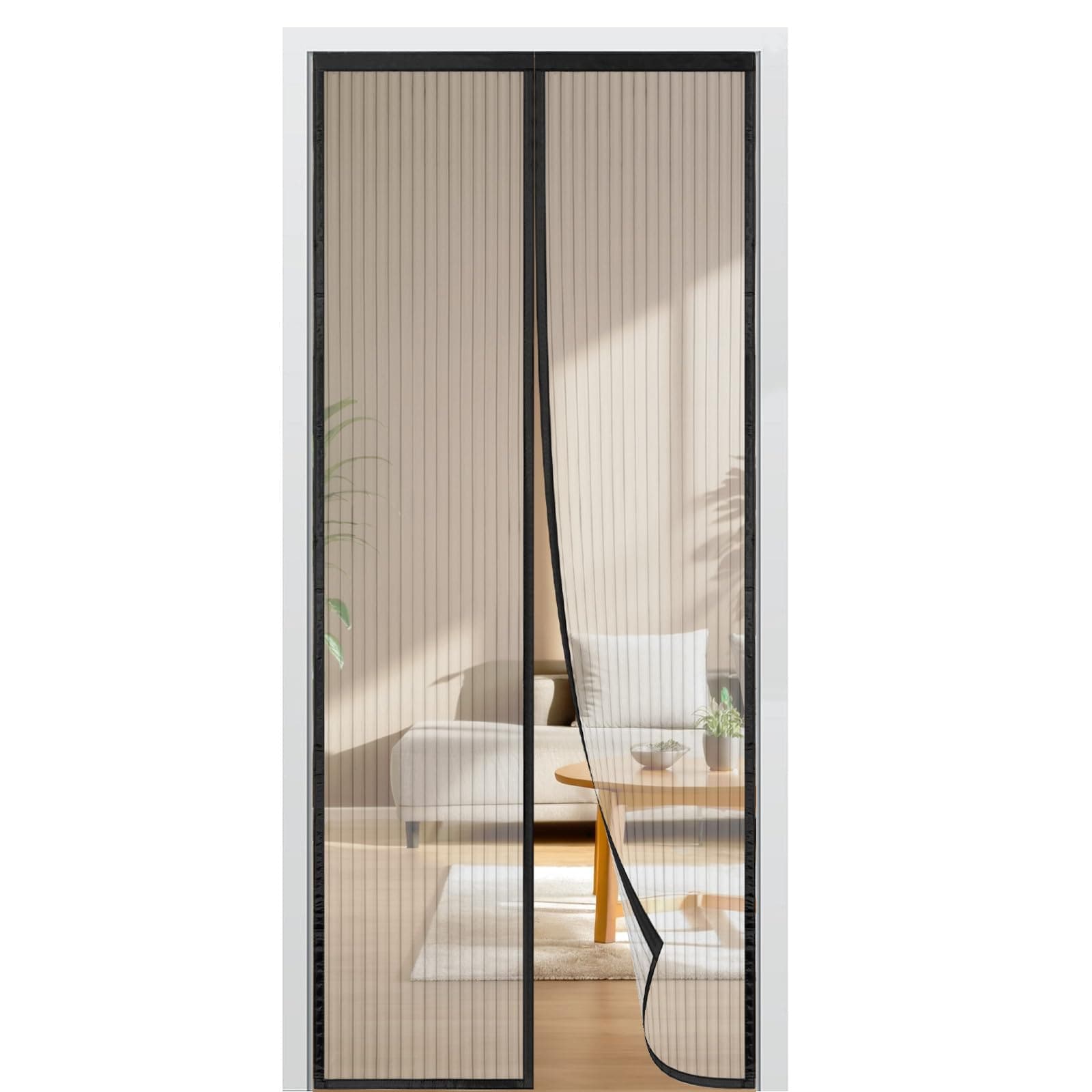 BUIRTLY Zanzariera Magnetica 125x245, Zanzariera Magnetiche per Porte Finestre, Facile da Installarepeper Chiusura Automatica, per Balcone Soggiorno Cantine Terrazze, Nero