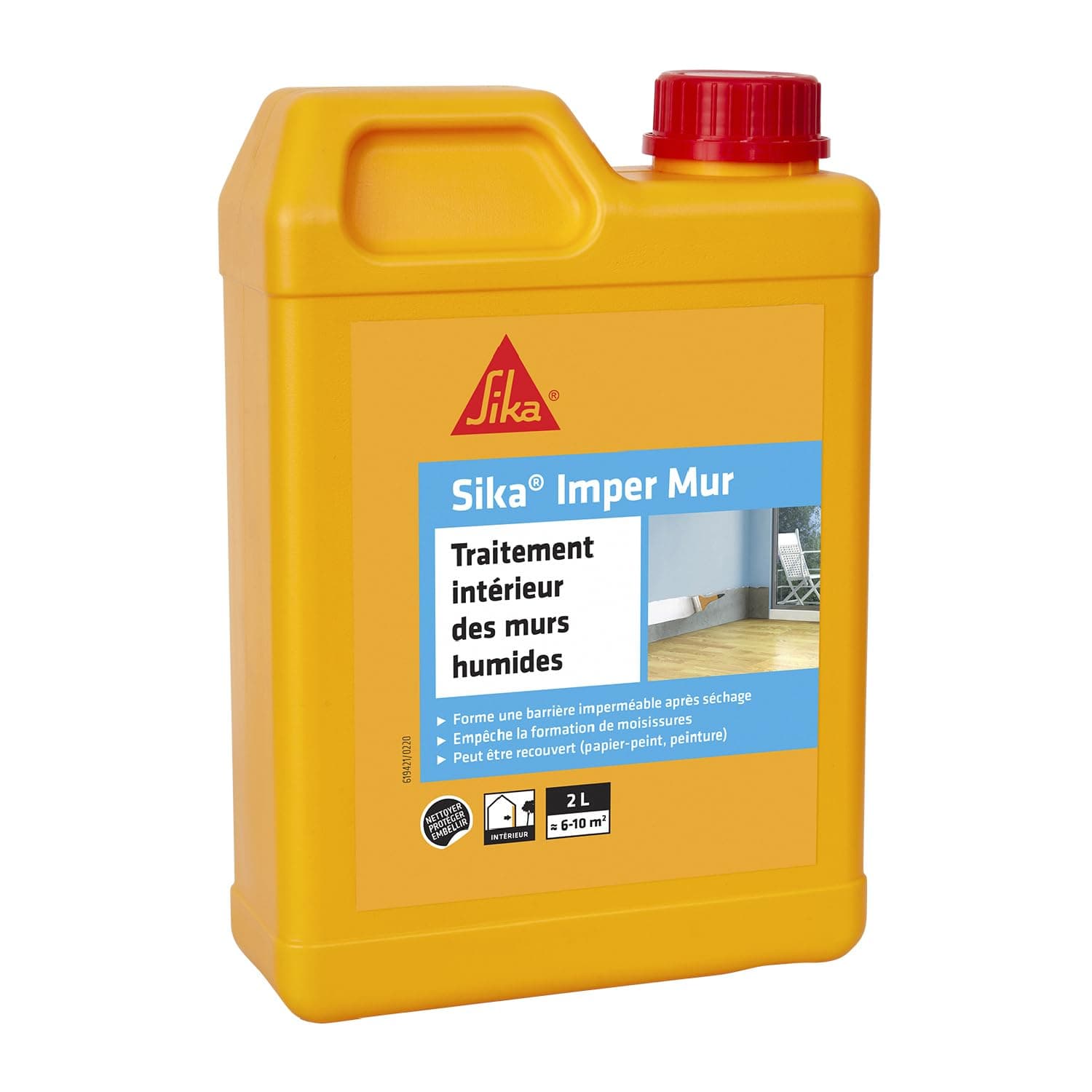 SIKA - Resine pour traitement des murs humides - Sika Imper Mur - Anti-salpêtre, anti-moisissures, anti-humidité pour mur intérieur - Multi-supports - Séchage rapide - 2L