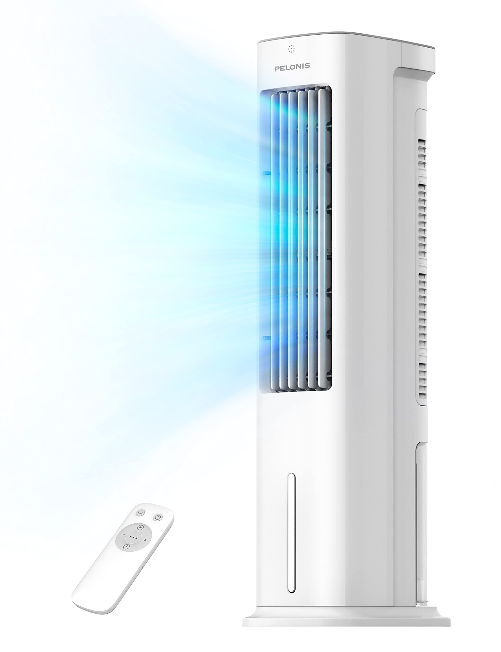 PELONIS Refroidisseur d'Air par Évaporation, Climatiseur Mobile, 5L avec Télécommande, 355m³/h, Sans Tuyau d'Évacuation