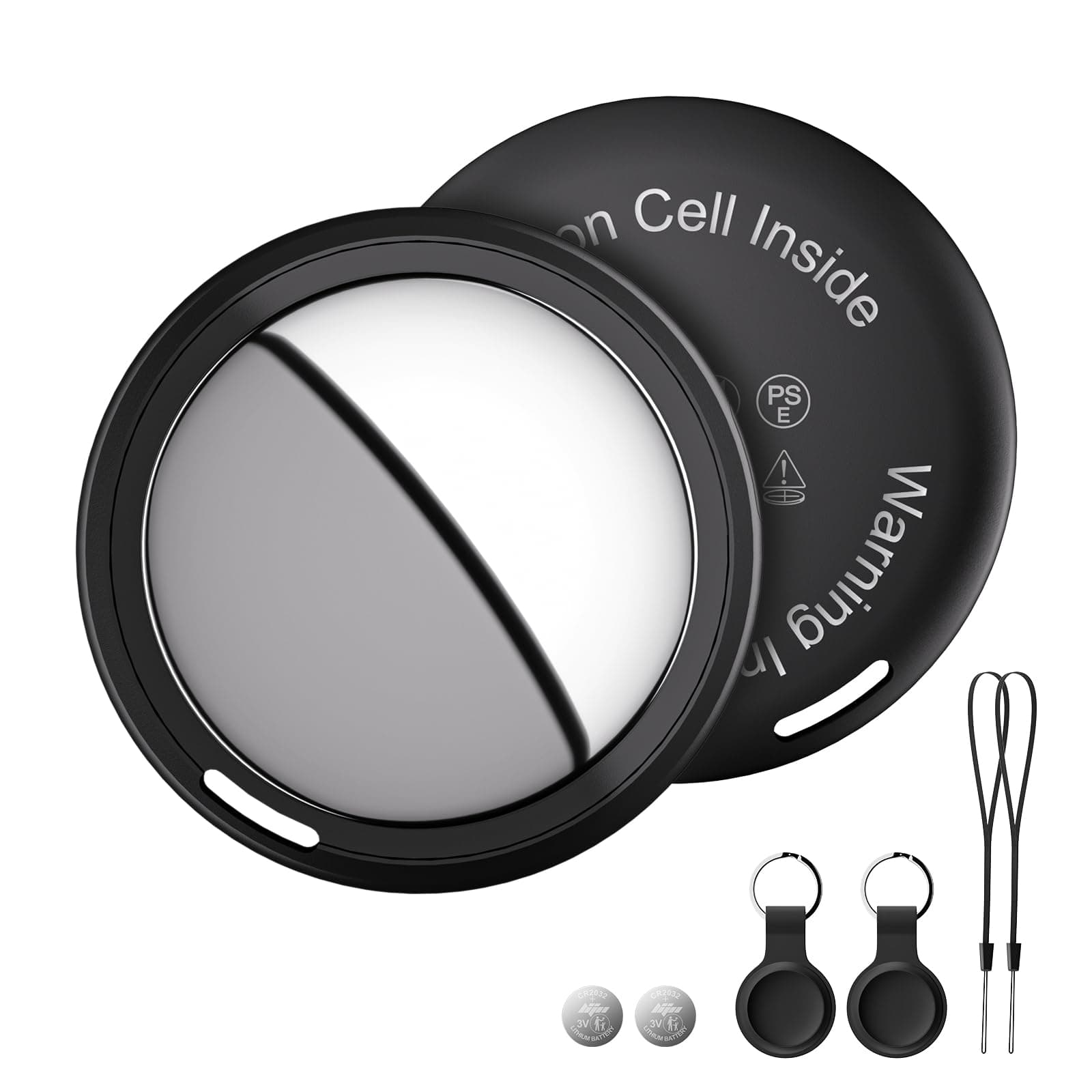 Bnlei Localizzatore Smart Air Tracker Tag Compatibile Apple Dov'è (solo iOS), Batteria di Ricambio Inclusam, Adatto per Chiavi, Portafoglio, Auto, Bicicletta, Borsa (Nero, Confezione da 2)