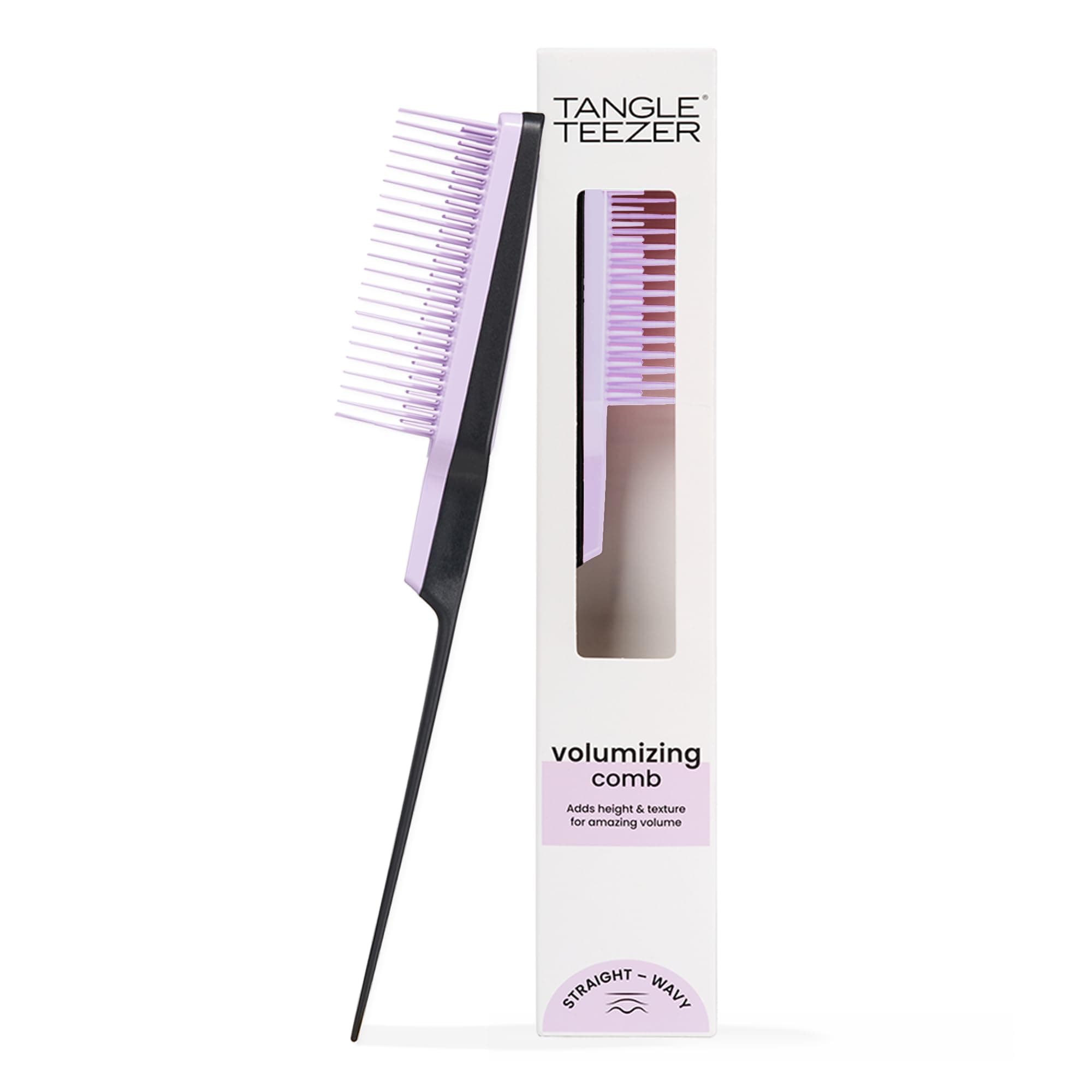 Tangle Teezer The Ultimate Volumizer Haarbürste für alle Haartypen – Verleiht Volumen & Textur – Sanfter Kamm für das Hochfrisieren von Haaren, minimiert Schäden – Schwarz & Lila