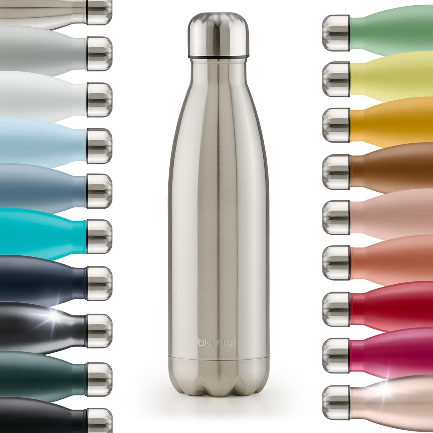 Blumtal Trinkflasche 1000 ml Edelstahl - auslaufsichere Isolierflasche - BPA-freie Trinkflasche kalt & warm - doppelwandige Insulated Bottle - rostbeständige Isolierflasche Stainless Steel - Silber