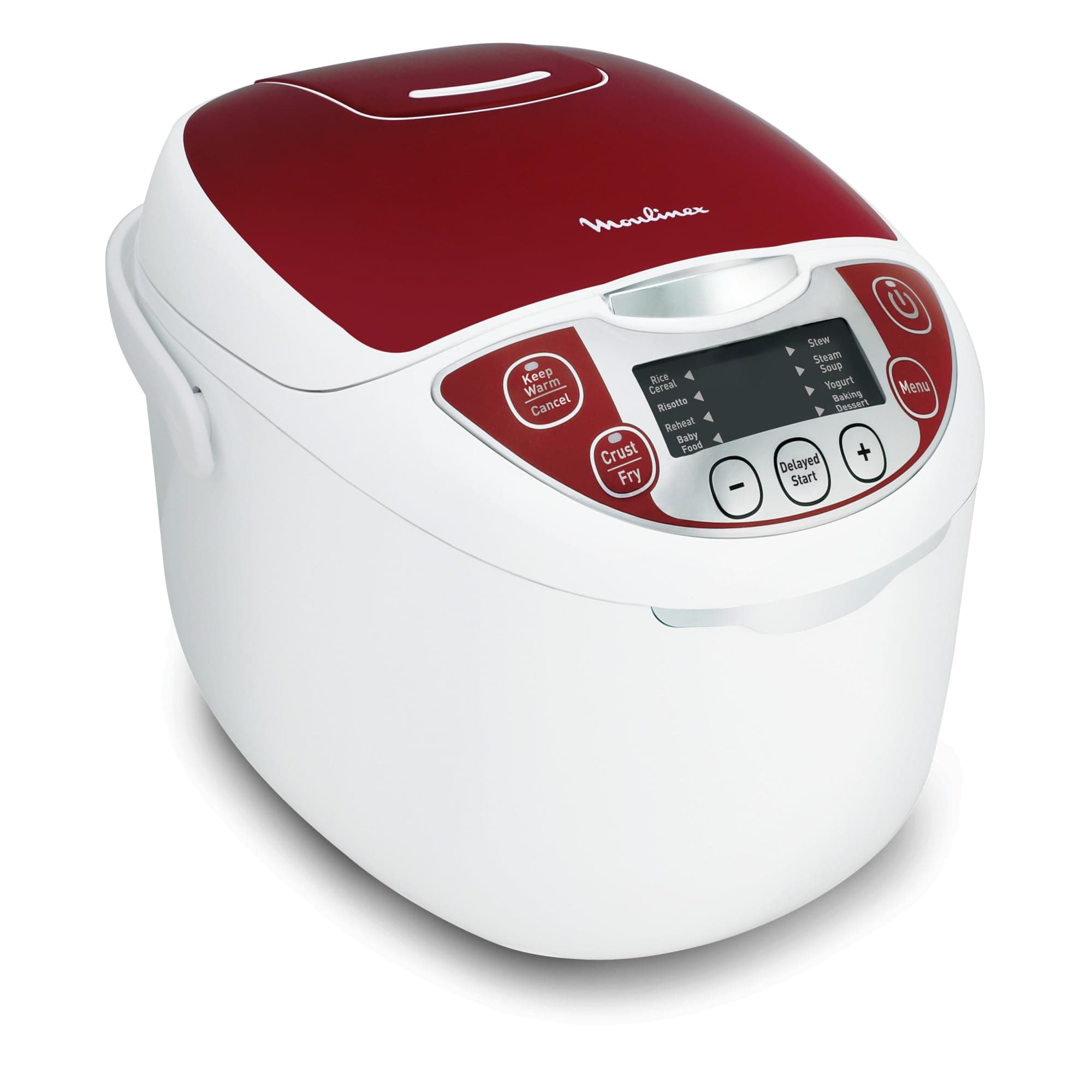 Moulinex Multicuiseur électrique, 12fonctions, Facilité d'utilisation, Cuisson intelligente, Utilisation pratique, Nettoyage facile, MK7051F1, Rouge et Blanc