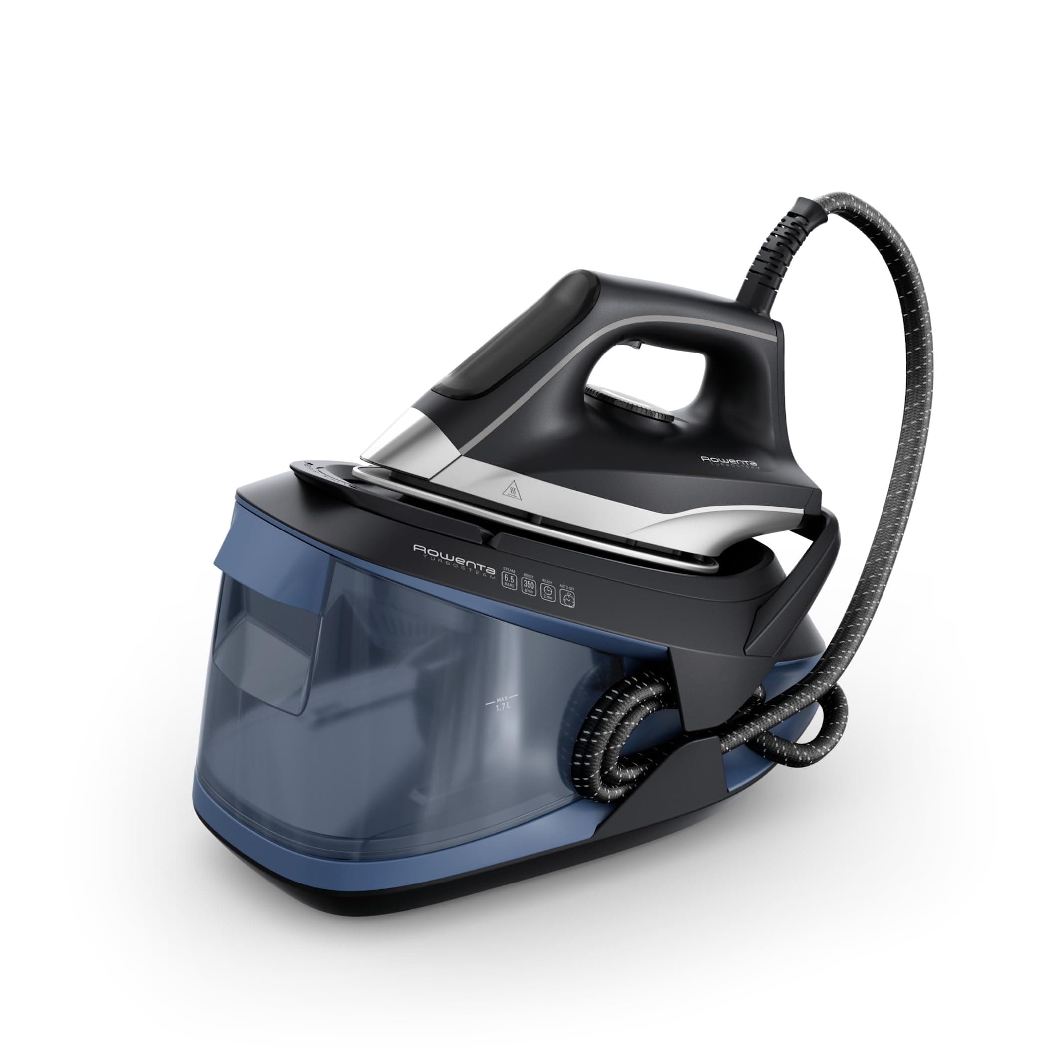 Rowenta Turbosteam Ferro da Stiro con Generatore di Vapore, 2600 Watt, Colpo vapore 350g/min, Vapore Costante 120 g/min, Riscaldamento Rapido, 1,7 L, Sistema Anticalcare, VR8325