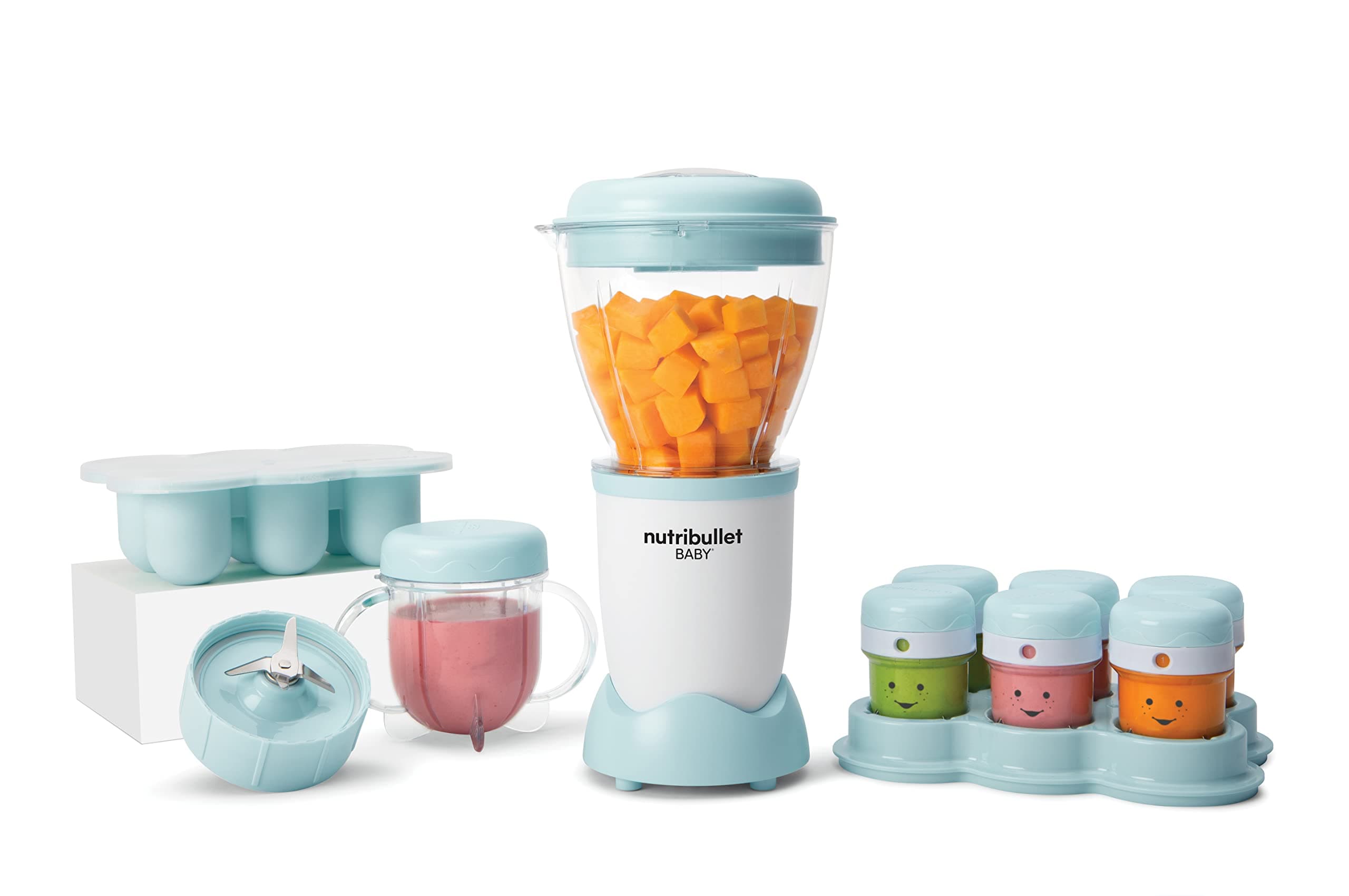 nutribullet Baby Frullatore, Frullatore Elettrico, Accessori Piccoli per Bambini, Bicchieri Senza BPA, Potenza 200 Watt, NBY100