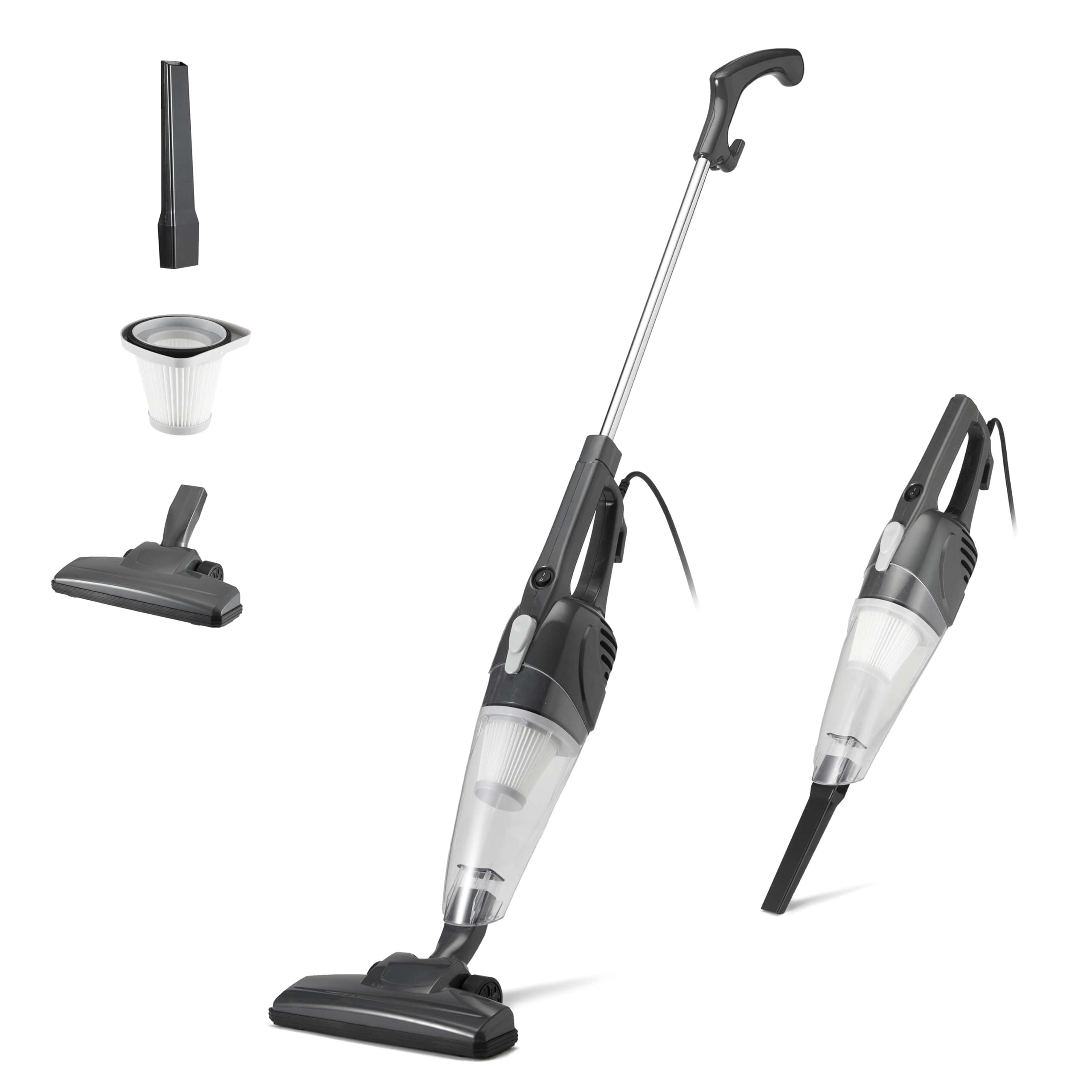Amazon Basics Scopa Elettrica con Filo, Multifunzione 2-in-1, Motore ECO, Filtro Sostituibile, Ultra Leggera, Nero