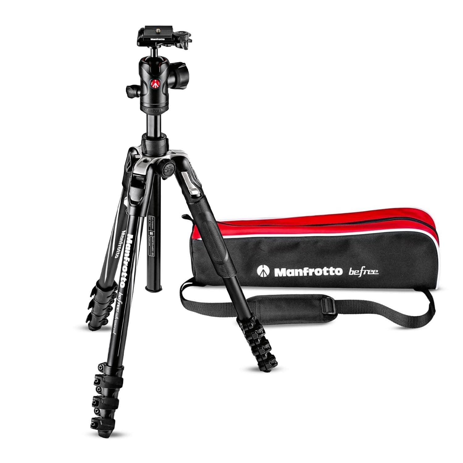 Manfrotto Befree Advanced - Tripode con Cierre de Palanca, Kit de Trípode de Viaje con Cabezal Esférico, portátil y compacto, Trípode de Aluminio para Cámaras DSLR Réflex y sin Espejos y Accesorios