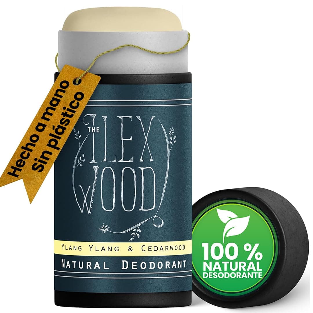 Desodorante natural de madera de cedro y ylang ylang, 70 ml. Desodorante en barra natural, vegano, sin plástico, respetuoso con el medio ambiente, libre de crueldad animal, hecho a mano