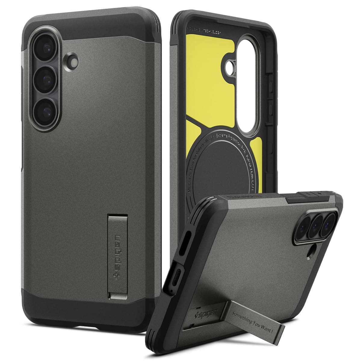 Spigen Tough Armor MagFit für Samsung Galaxy S26 Hülle [XRD-Pad Stoßdämpfung] [Militärgeprüfter Schutz] Case Handyhülle, Kompatibel mit MagSafe –Gunmetal