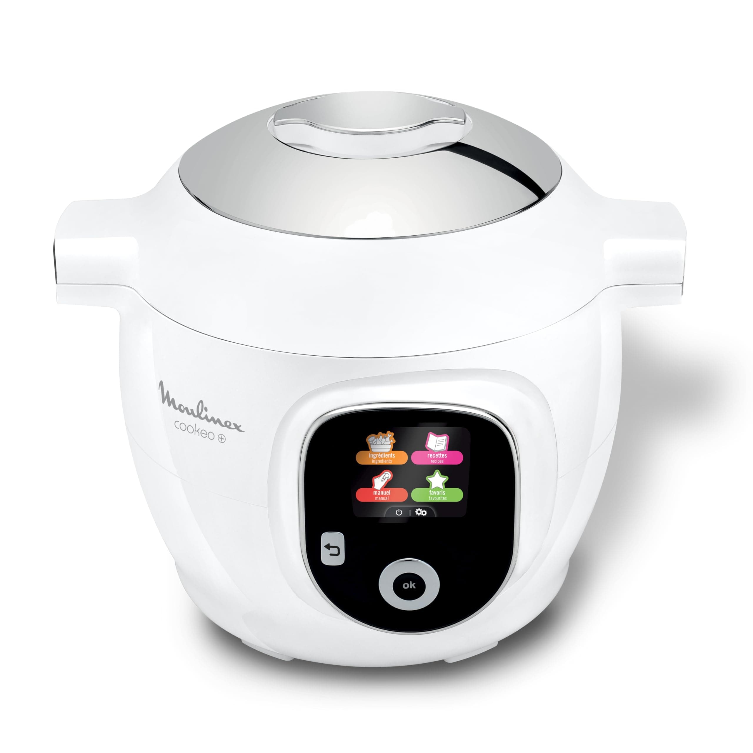 Moulinex, Cookeo Multicuiseur intelligent 6L, 80 recettes intégrées, Cuisson sans surveillance, Ecran intuitif, Guide de cuisson, Application MyMoulinex, 1600W, Blanc, 15 ans réparabilité CE854110