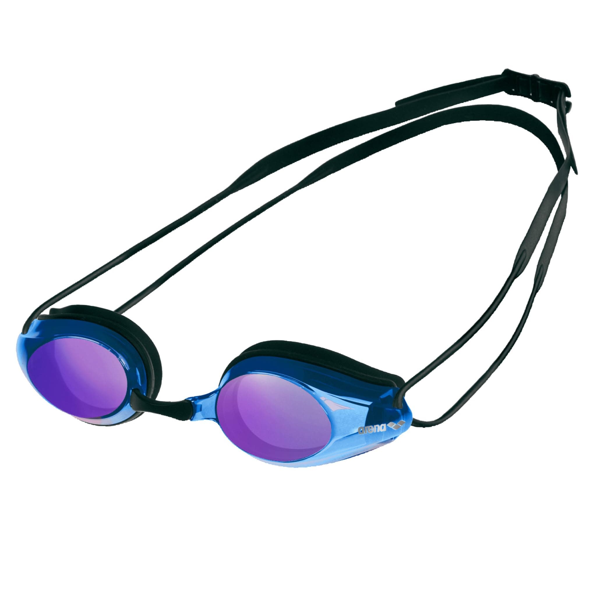arena Tracks Anti-Fog Wettkampf Schwimmbrille Unisex für Erwachsene, Schwimmbrille mit UV-Schutz, 4 Austauschbare Nasenstege, Silikon Dichtungen