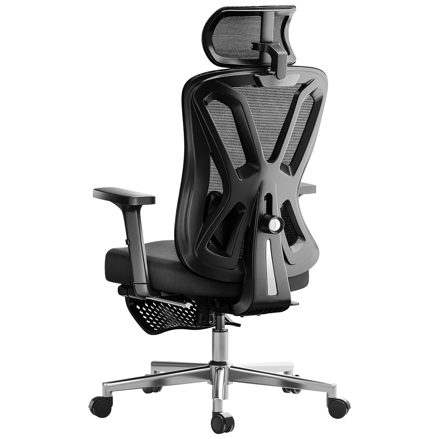 Hbada P5 Sedia da ufficio ergonomica con poggiatesta regolabile e supporto lombare, comodo cuscino a molla, supporto per sedia da computer, funzione inclinabile, sedia girevole in rete con poggiapiedi