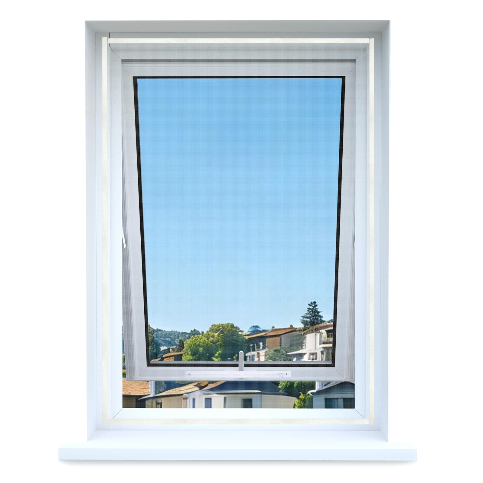 Moustiquaire Universelle Transparente avec Fermeture Éclair Apalus pour Fenêtres, en Maille Lavable et Découpable à la Taille Souhaitée （150x180CM, Blanc）