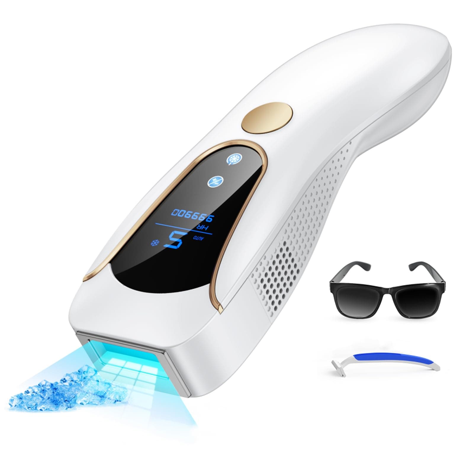 Épilateur Lumière Pulsée avec Fonction de Refroidissement, Épilateur Laser avec 999,900 Flashs, 9 Niveaux d'Énergie, Épilation IPL pour Visage, Aisselles, Jambes et Bikini - Hommes et Femmes