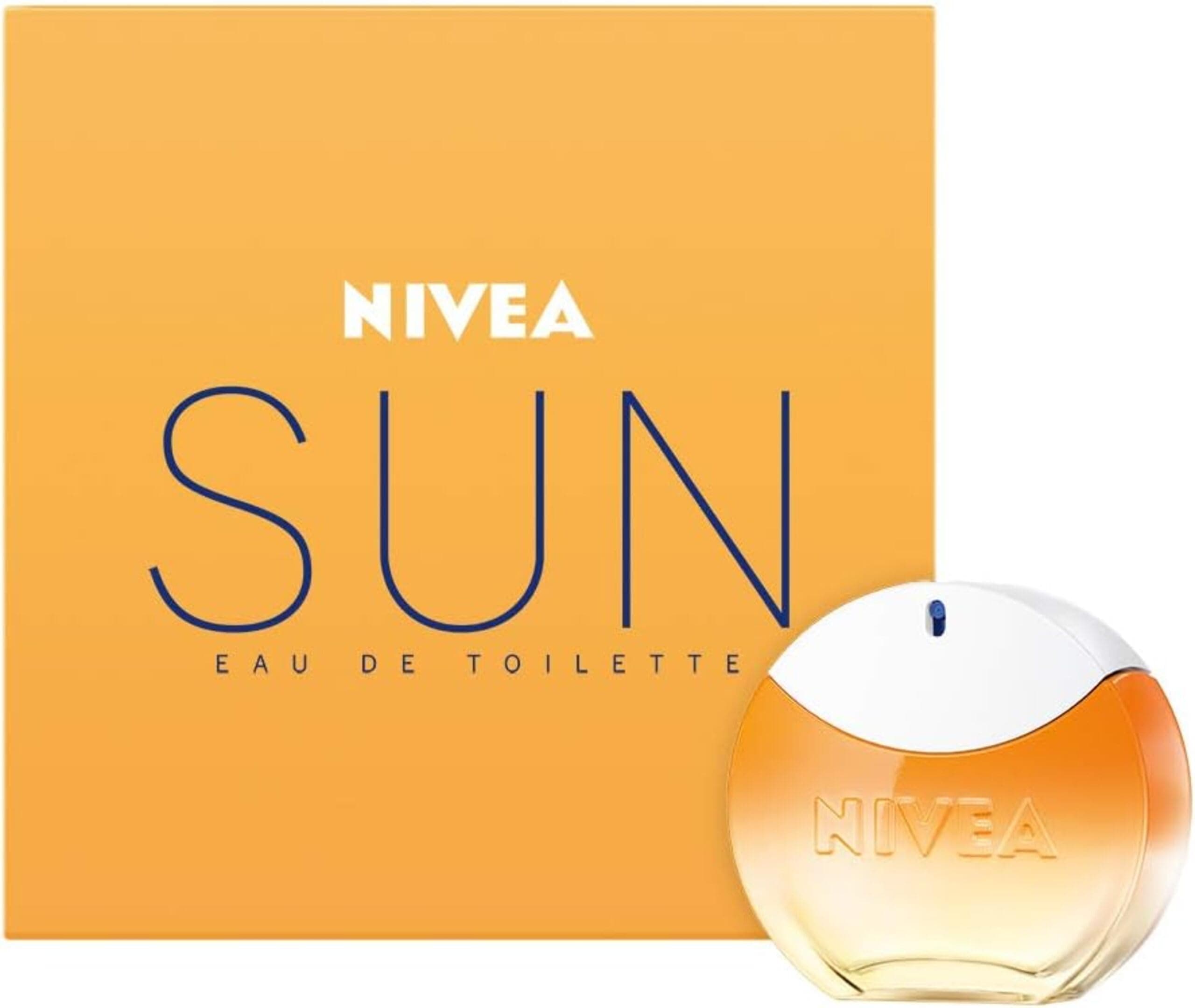 NIVEA SUN Eau de Toilette 30 ml, Profumo donna e uomo unisex ispirato alla fragranza della crema solare NIVEA SUN, Acqua profumata con note fresche e agrumate, Con cofanetto ideale come idea regalo