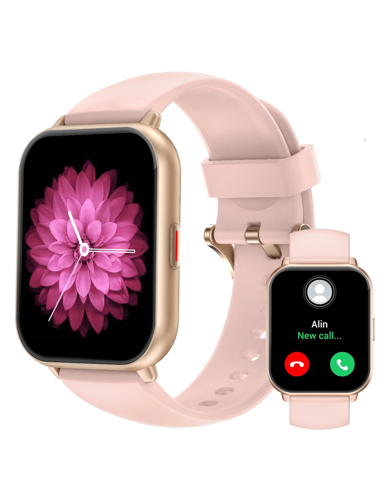 RUIMEN Smartwatch con Llamadas,Reloj Inteligente Haga Reciba Llamada y Asistente Voz, Smartwatch Mujer Hombre con Podómetro Oxígeno Sanguine Impermeable IP68 100+ Deportes Modos Pulsera de Actividad