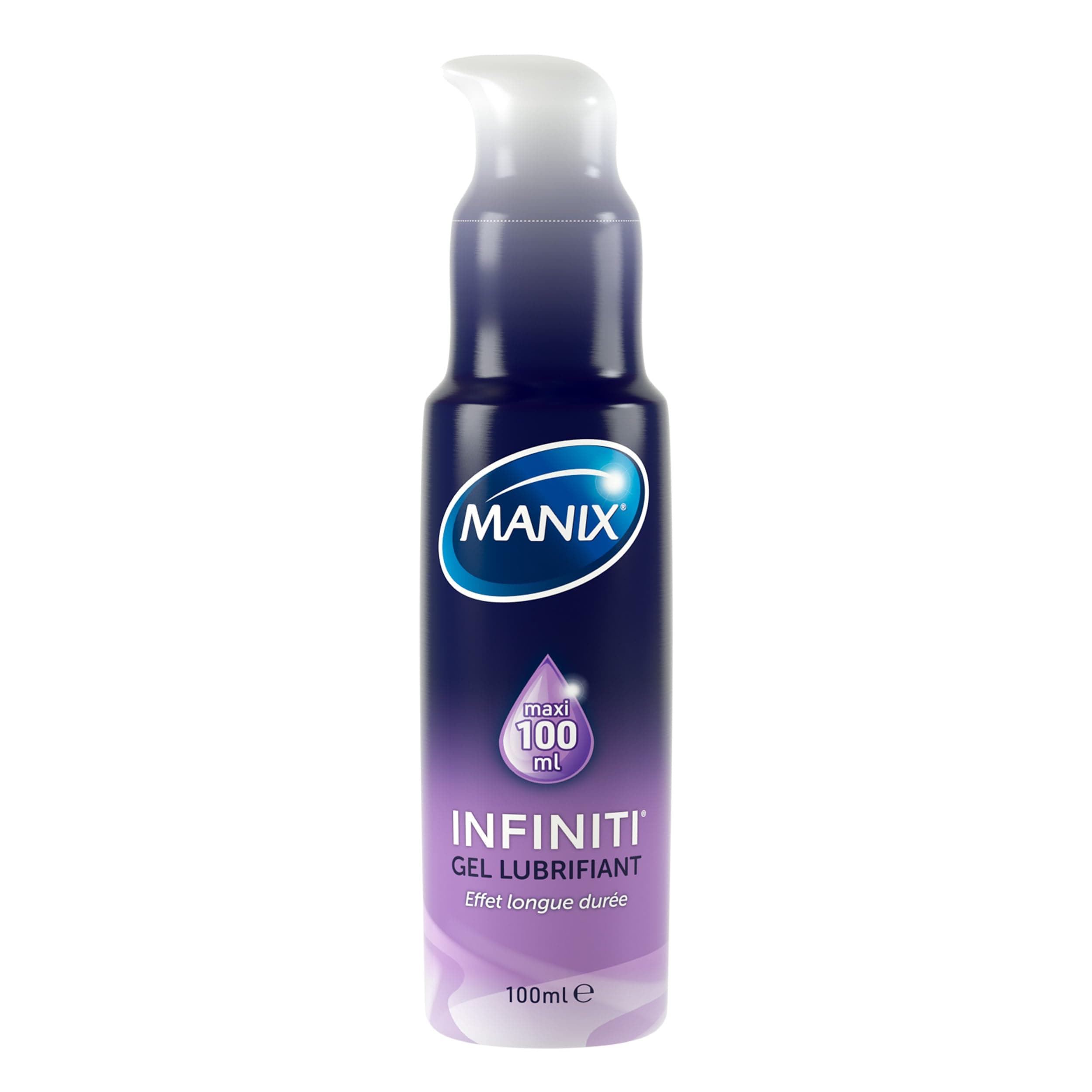 Manix Infiniti : Gel Lubrifiant (100ml) Longue durée à Base de Silicone / 3X Plus Efficace / Compatibles avec les Préservatifs