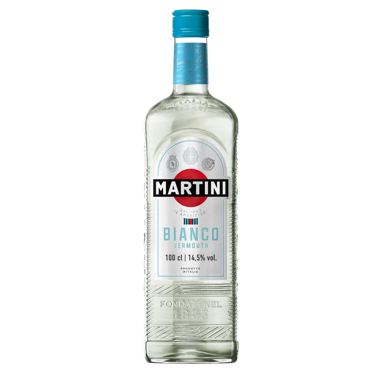 MARTINI Bianco weißer Wermut Aperitif, 14,5% vol., 100cl / 1L, italienischer Wermut angereichert mit aromatischen Kräutern und Blumen
