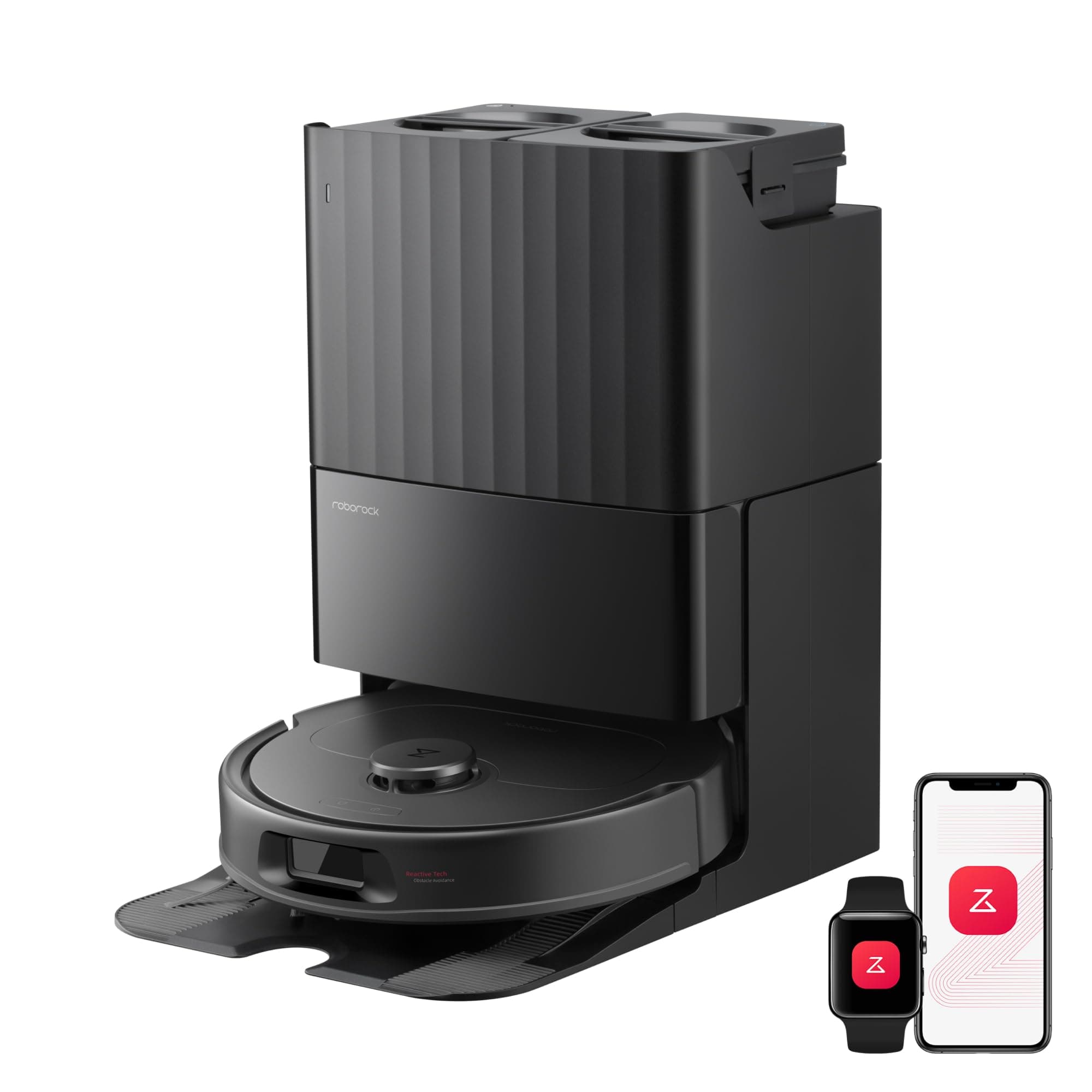 roborock Qrevo S Pro Robot Aspirateur Laveur, 18 500 Pa, 45 °C Séchage à l’air Chaud, 75 °C Autonettoyant à Haute Température, Évitement d'obstacles et Navigation Intelligente, Anti-enchevêtrements