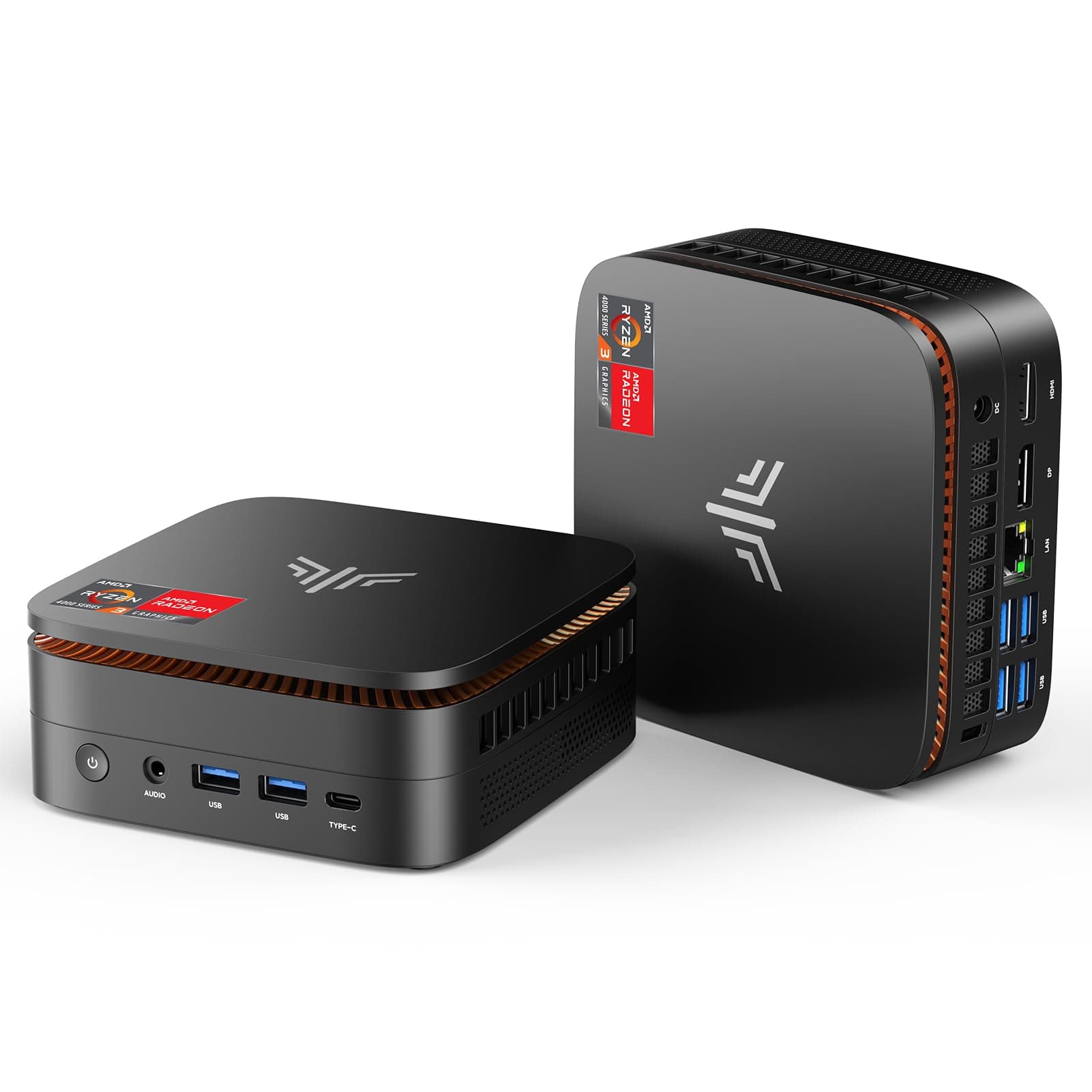 NiPoGi Pinova P1 Mini PC AMD Ryzen R2544 W-11 Pro(Defeat 3500U/i3-10110U/R2514,hasta 3,7GHz),16GB DDR4 512GB SSD Mini Ordenadore,4K@60Hz Triple Display HDMI+Type-C+DP,Wi-Fi5/LAN para Escuela/Negocios
