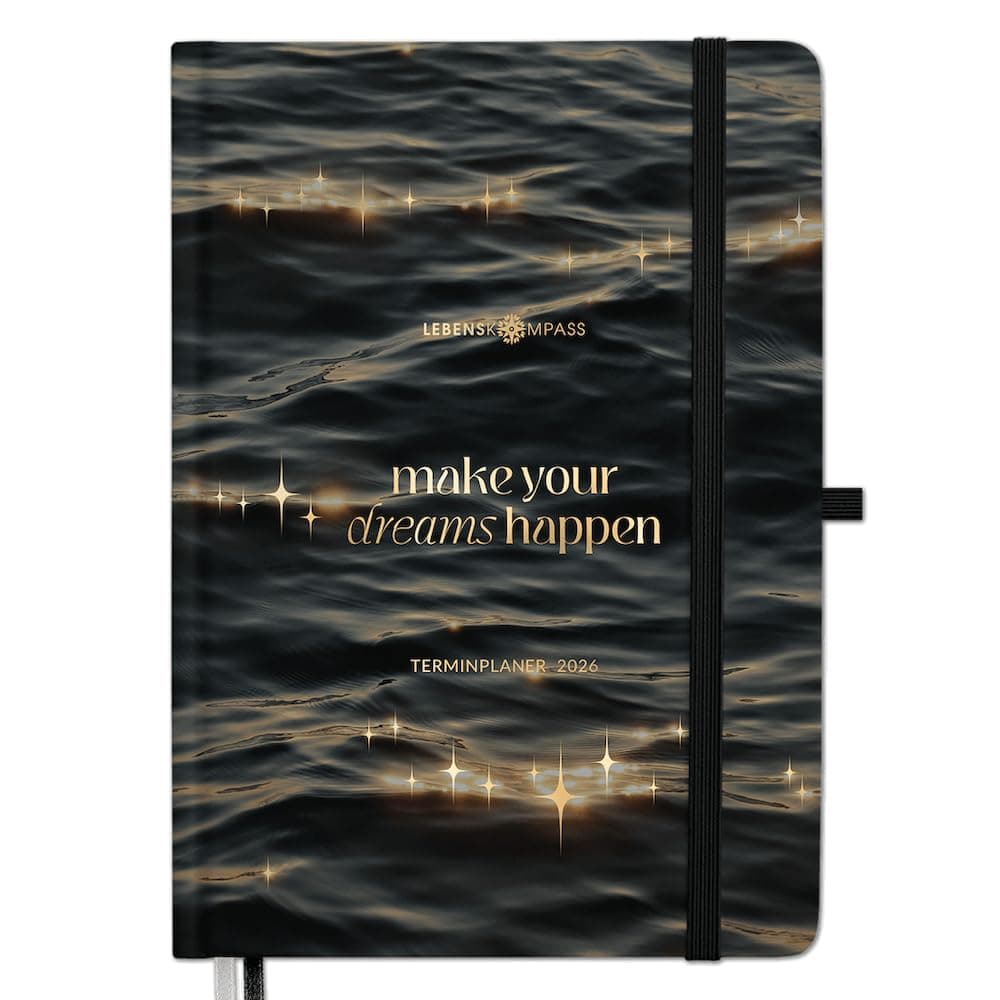 Kalender 2026 Terminplaner Buchkalender A5 von Lebenskompass® "CALM" - Edler Wochenplaner 2026 & Terminkalender 2026 - stabiles Hardcover mit schöner Folienprägung