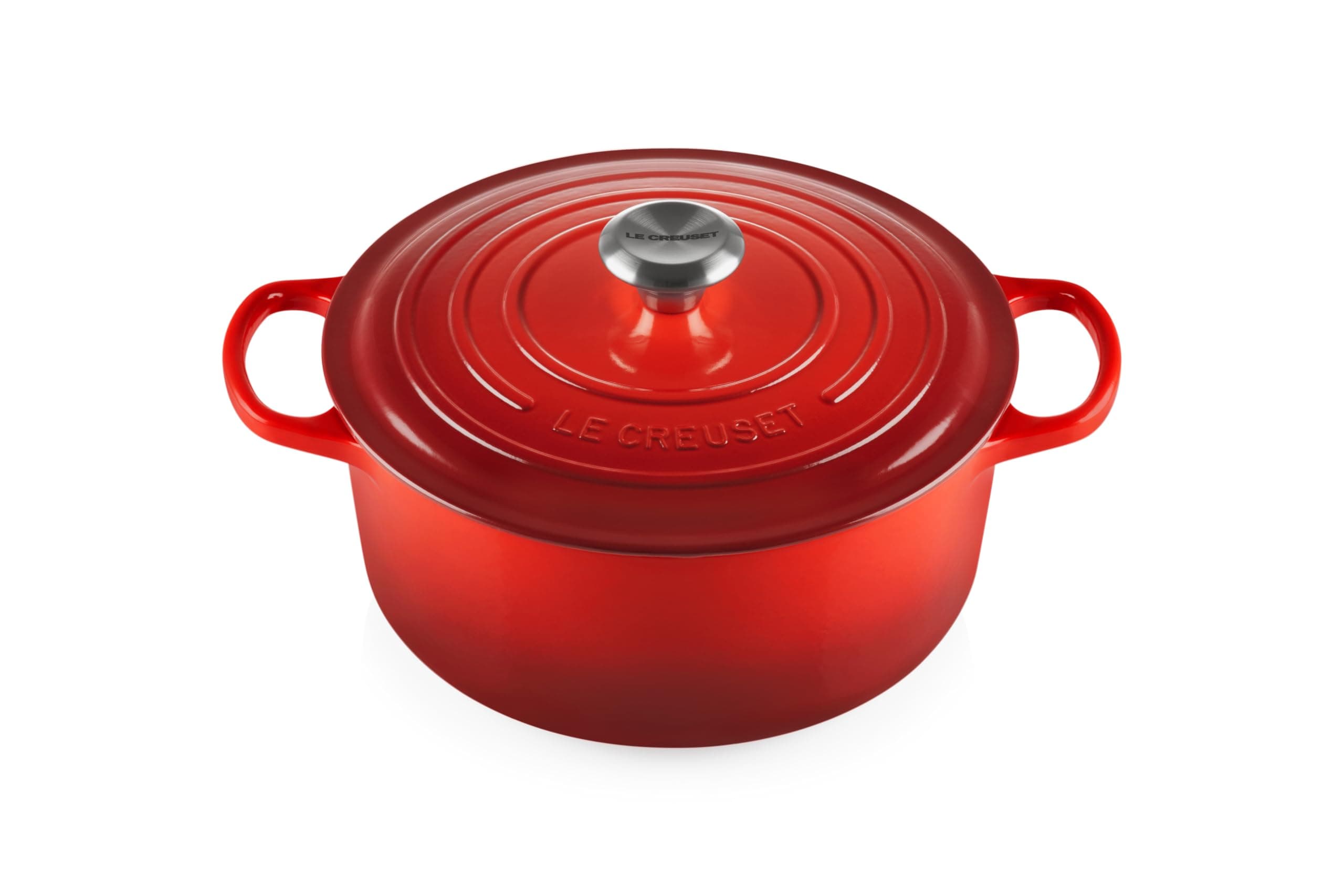 Le Creuset Cocotte Signature en Fonte Émaillée avec Couvercle, 26 cm, Ronde, 5,3 L, 5,135 kg, Cerise, 21177260602430