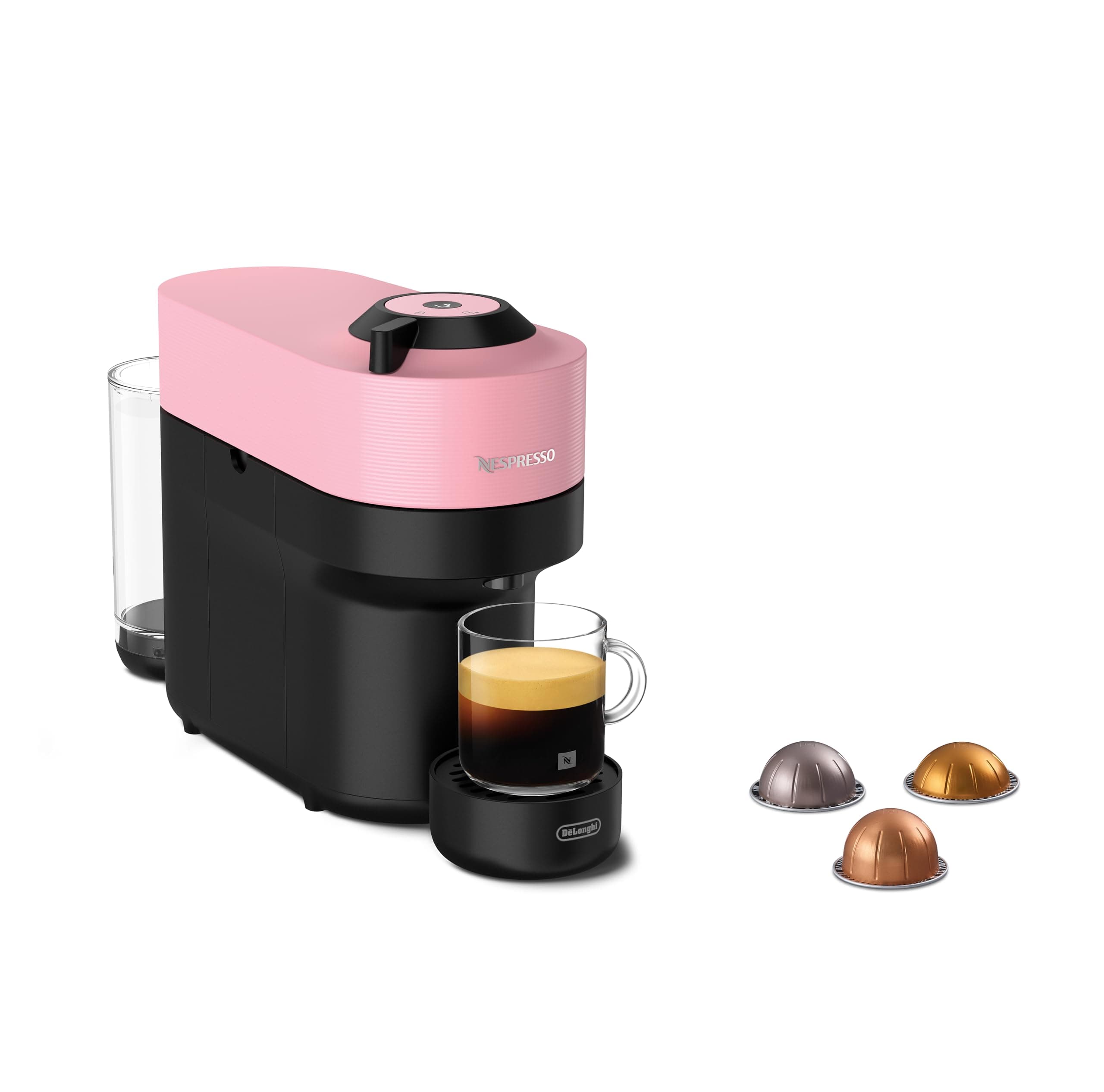 De'Longhi Nespresso Vertuo Pop – Cafetera de Cápsulas, Tecnología Centrifusion, 4 Tamaños de Taza, Set de 12 Cápsulas Incluido, Rosa (ENV90.P)