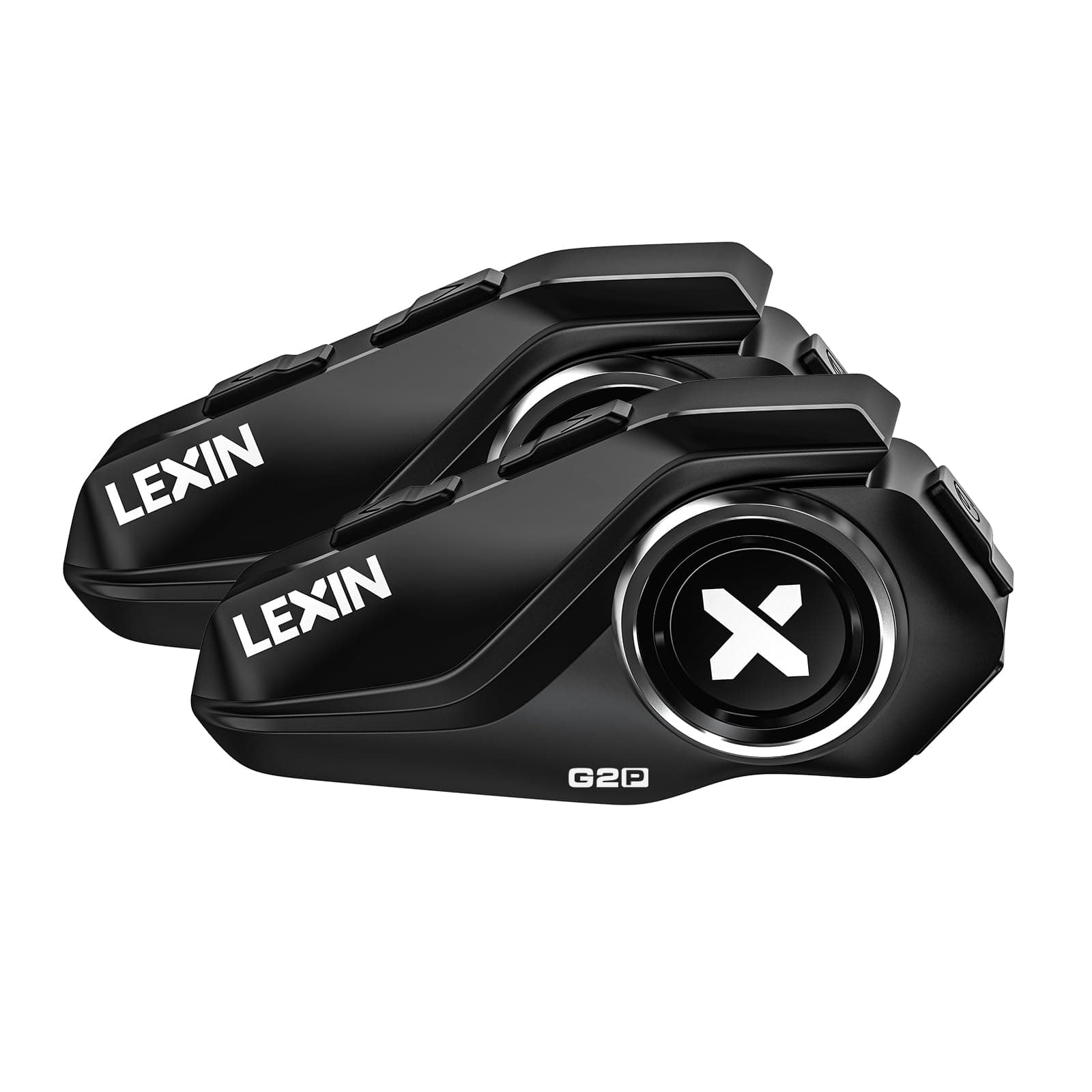 LEXIN 2X G2P Intercom Moto Duo pour 2 Casques avec 4 Coques Remplaçable, Communication Système, Réduction de Bruit, Kit Main Libre Moto, Interphone Casque pour Motocyclette/ATV/Vélo