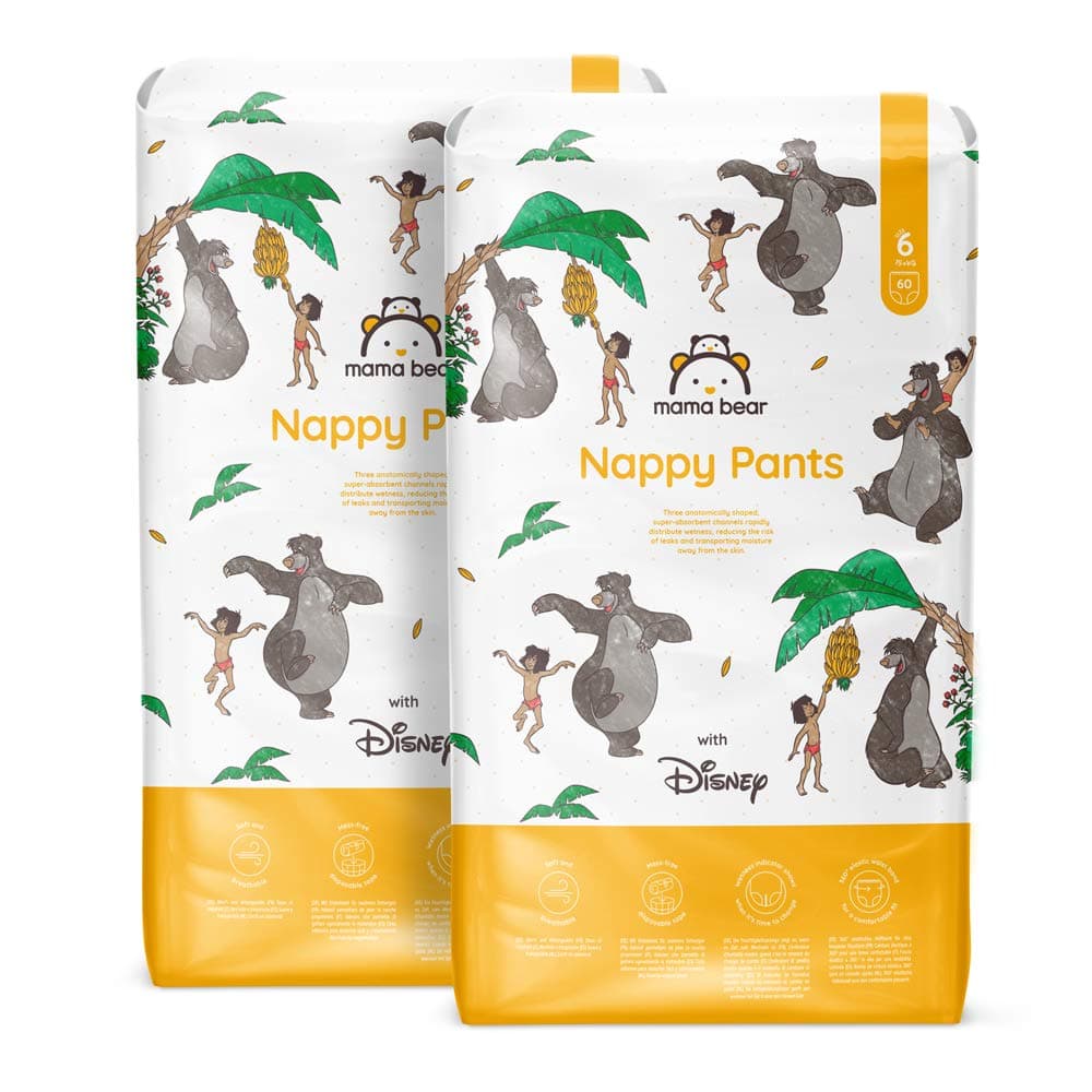 by Amazon pañales de aprendizaje Disney, talla 6 (más de 15 kg), 120 unidades (2 paquetes de 60), blancos, paquete mensual (anteriormente de la marca Mama Bear, mismo producto)