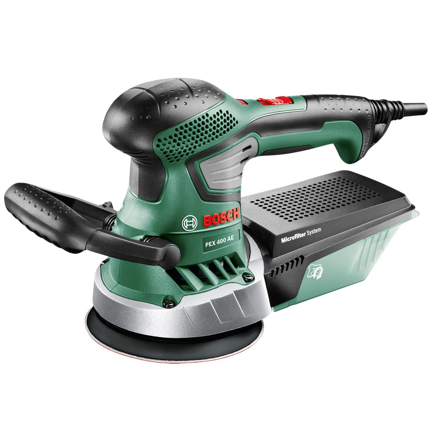 Bosch Ponceuse excentrique filaire PEX 400 AE (370W, livrée avec coffret de rangement, 1 paper assistant, 1 papier abrasif G 80)