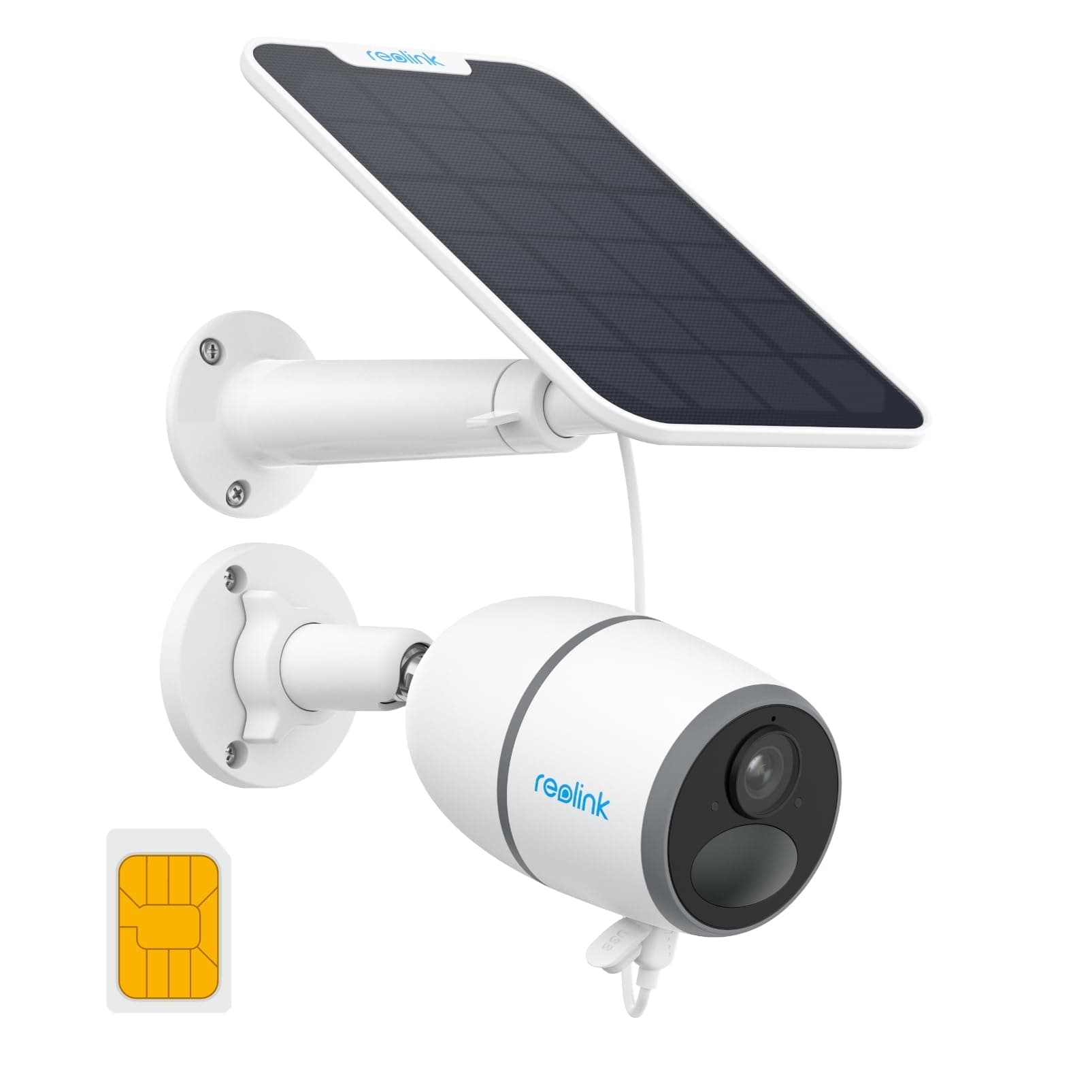 Reolink 4MP Cámara Vigilancia 3G/4G Sim Exterior con Batería, Camara Solar 4G Sin Cables, Detección Inteligente, Visión Nocturna, Almacenamiento Local & Cloud, Funciona con Alexa, Go Plus+Panel Solar