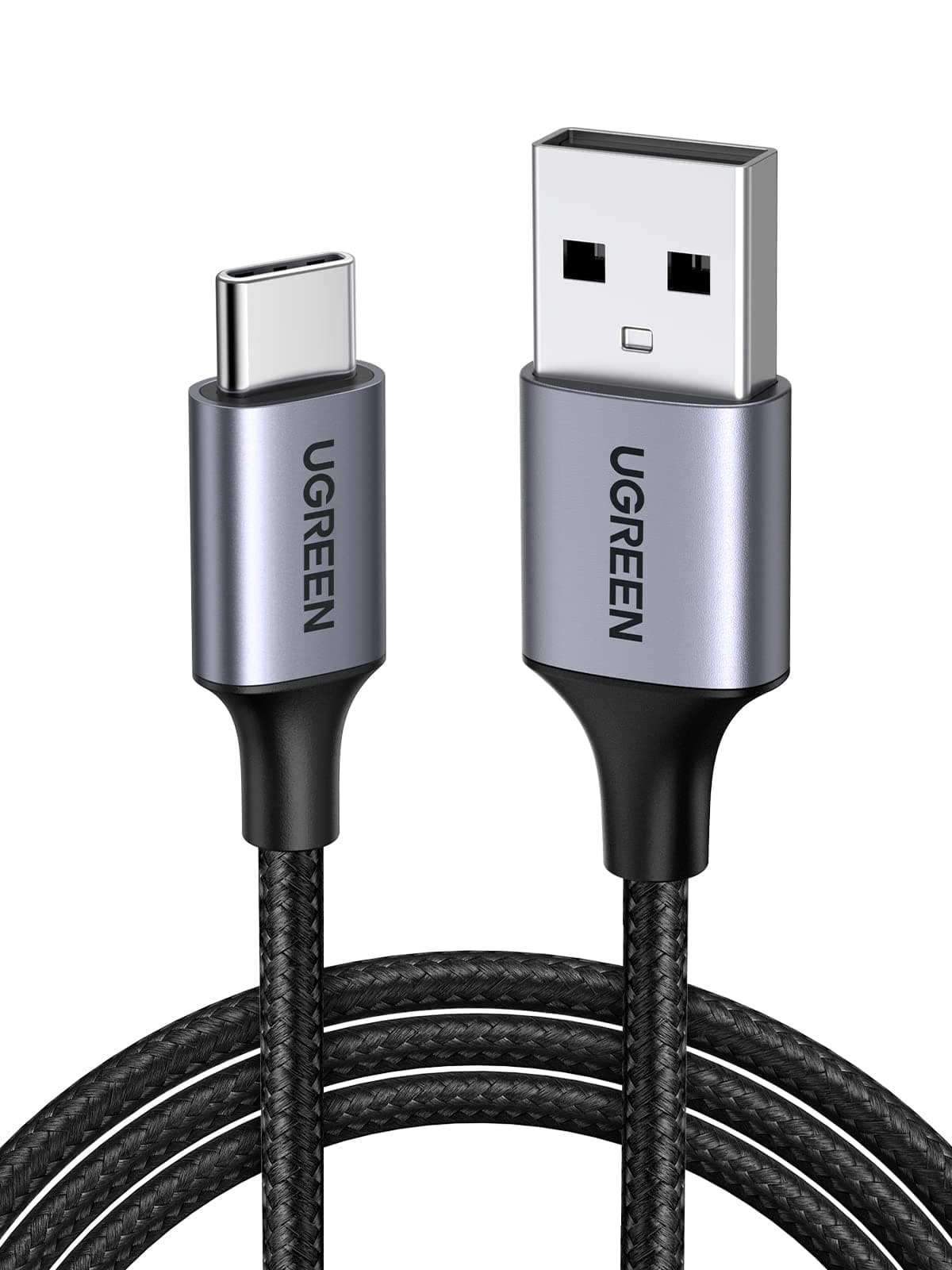 UGREEN USB C Ladekabel Nylon geflochtenes USB auf USB C Kabel Schnellladekabel kompatibel mit Galaxy S24 S24+ S23 S22 S21 A73 A72 A53; iPhone 16, 16 Pro, 16 Pro Max, 15(0.5M)