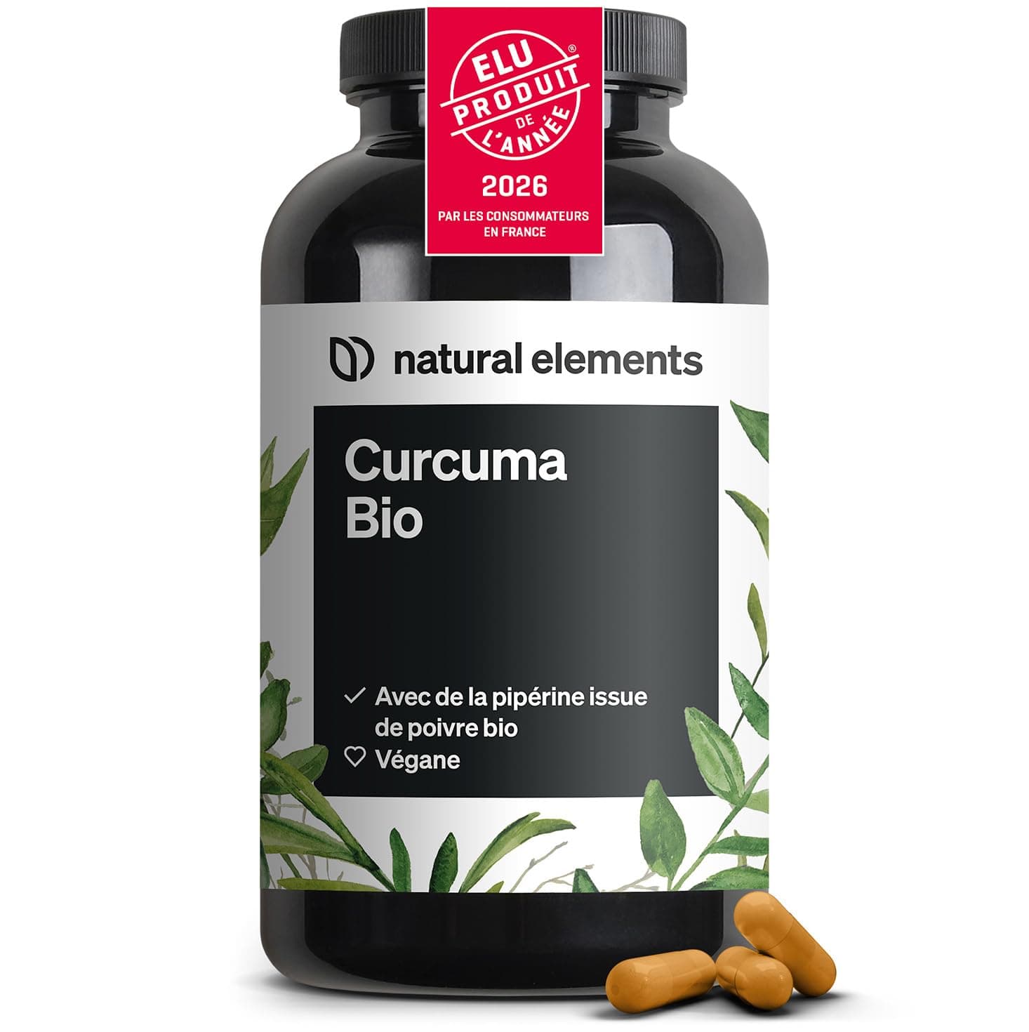 Curcuma Bio avec du poivre noir – 240 gélules – 2 900 mg de curcuma bio par dose journalière – avec de la curcumine et de la pipérine – hautement dosé, végane – contrôlés en laboratoire