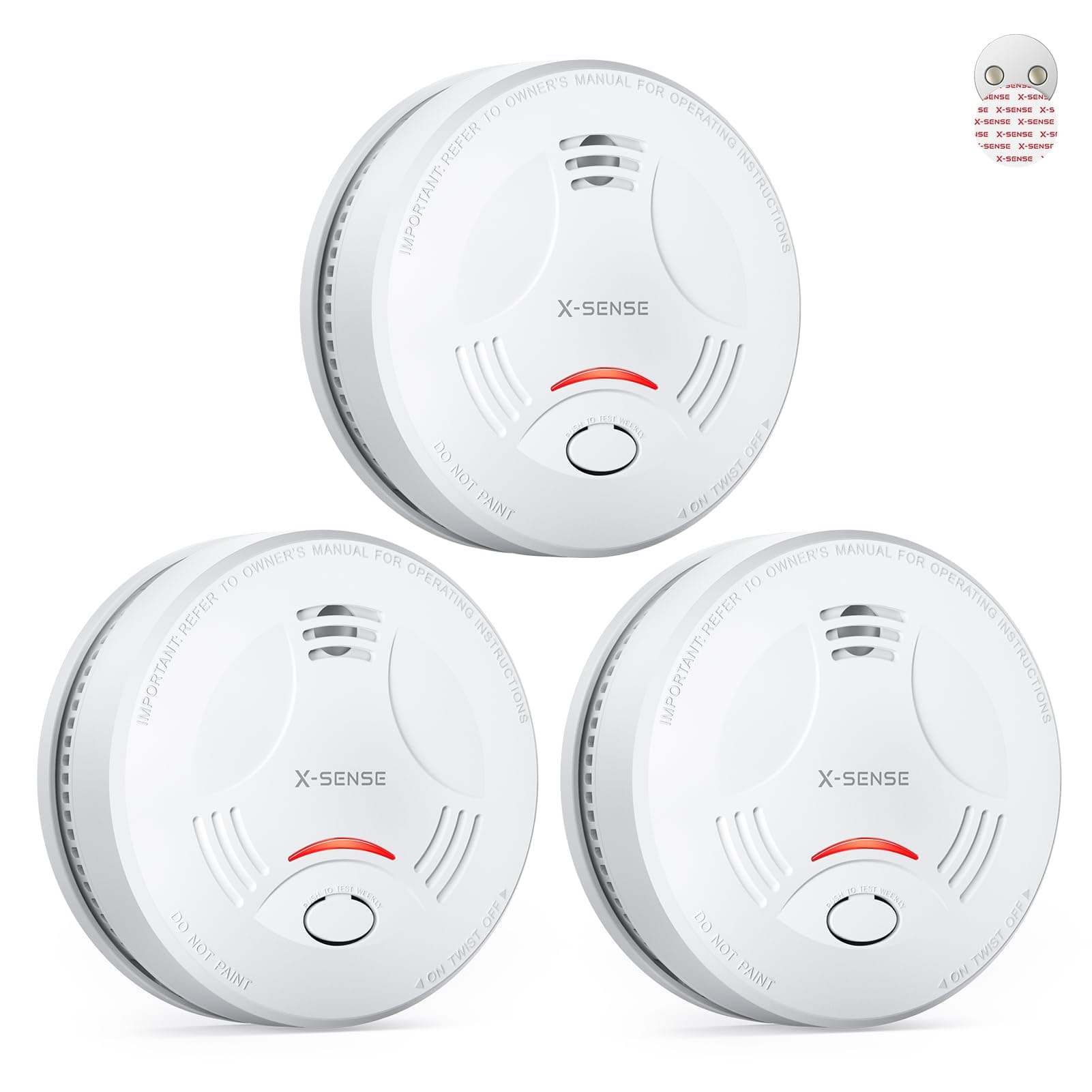 X-Sense Détecteur Fumée Aimant,Alarme Incendie sans Fil Interconnectée (Station de Base SBS50 Requise), Contrôle Tout-en-Un Via l’Application X-Sense Home Security, SD11-MR, Lot de 3