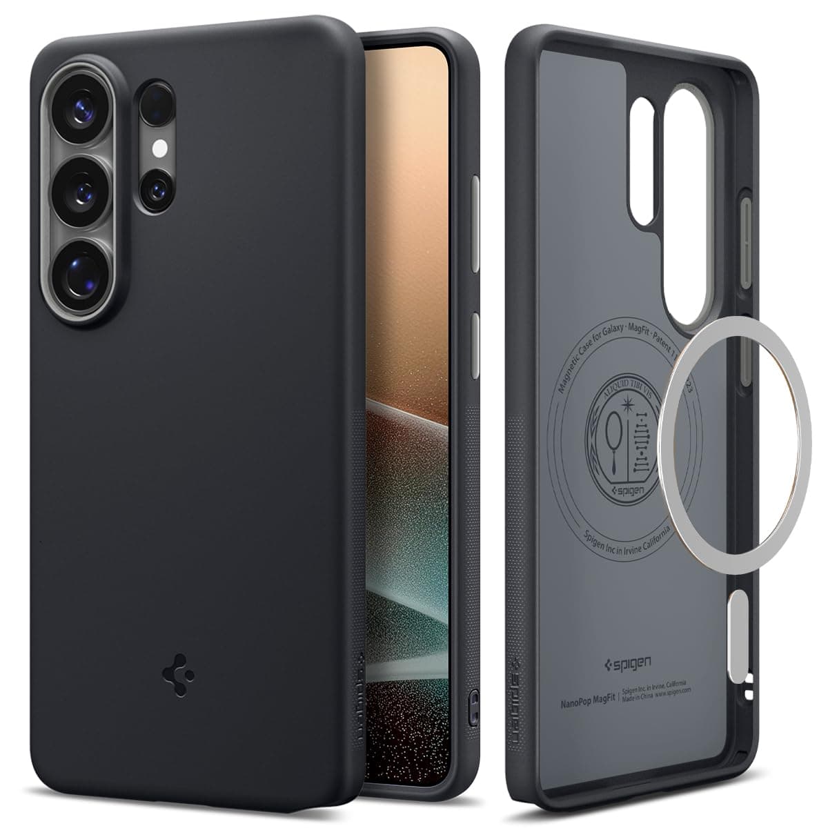 Spigen Nano Pop MagFit für Samsung Galaxy S26 Ultra Hülle [Zweifarbiges Design] Stylisch Dünn Staubfrei Case Handyhülle, Kompatibel mit MagSafe -Black Sesame