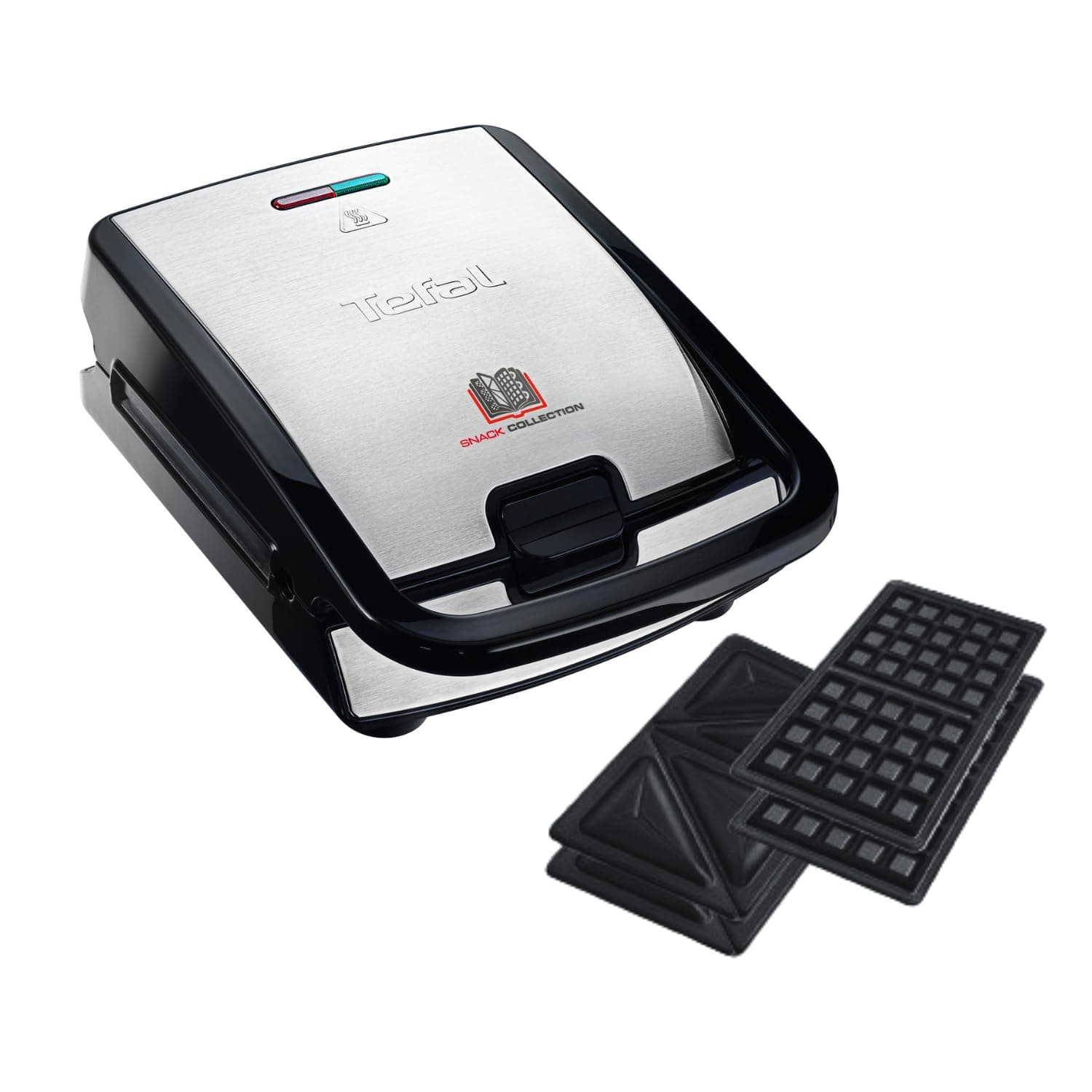 Tefal Snack Collection Sandwich- und Waffelmaker, antihaftbeschichtete Platten, spülmaschinengeeignet, erweiterbar, 700W, 28 x 36,1 x 20,3 cm, Schwarz/Silber, SW852D