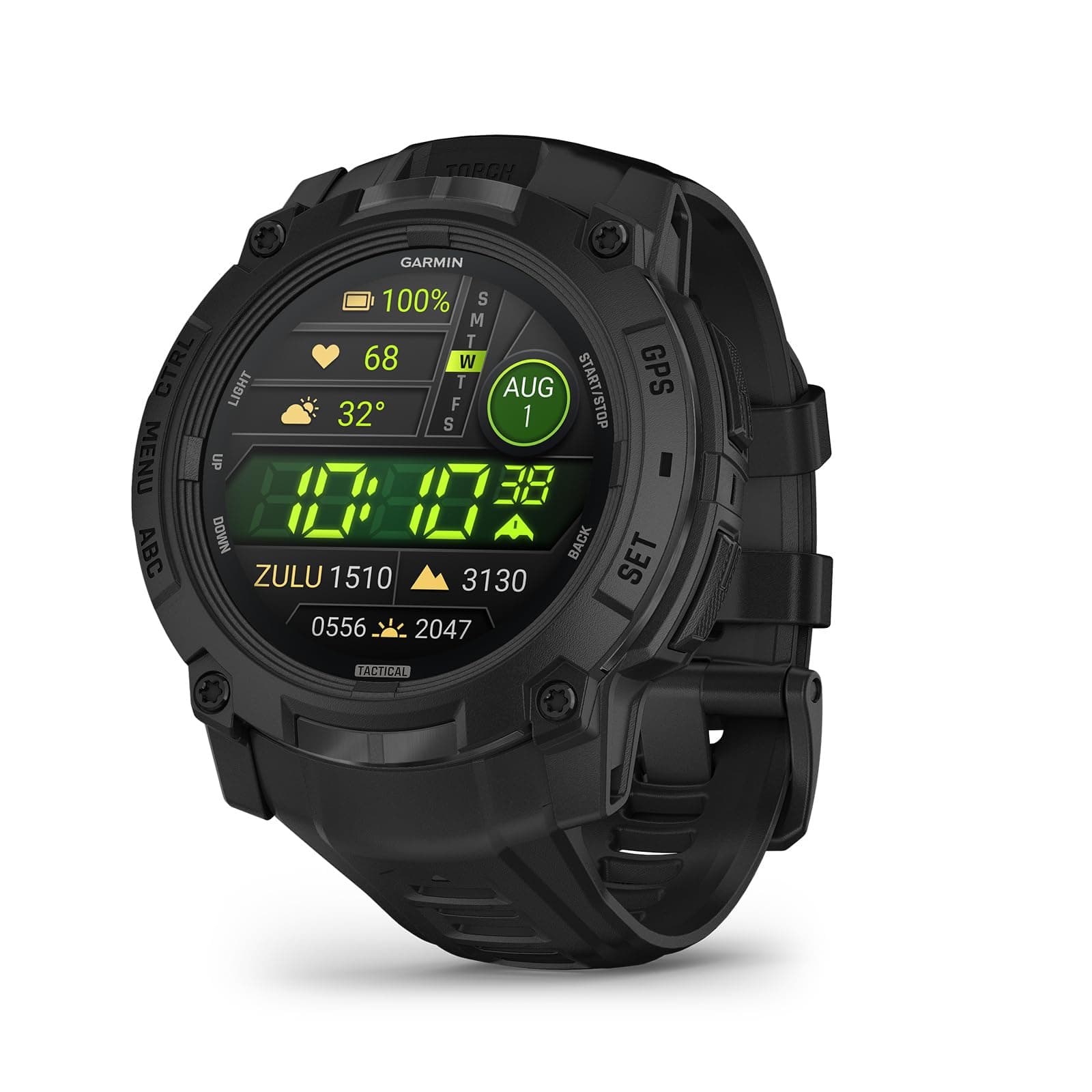 Garmin Instinct 3, AMOLED Tactical - Montre GPS connectée Robuste et Tactique – Noir avec Bracelet Noir – Boîtier 50 mm