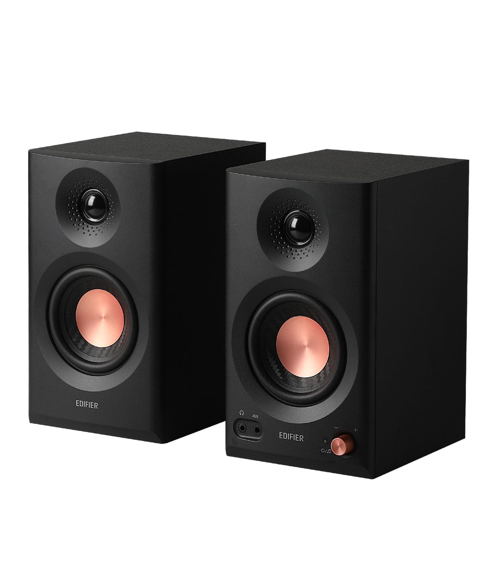 Edifier MR3 Studio Monitor Altavoces, Bluetooth V5.4 Altavoces de estantería Activos, Hi-Res Audio 2.0 Altavoz de computadora con Entrada TRS RCA AUX，para Multimedia y Juegos - Negro