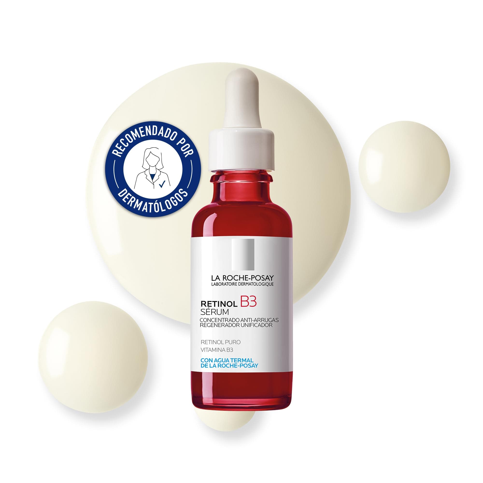 La Roche Posay Sérum, Reduce arrugas y líneas de expresión, Unifica, Regenera y Reafirma, Enriquecido con Retinol Puro, Vitamina B3 y Glicerina, Retinol B3, 30 ml