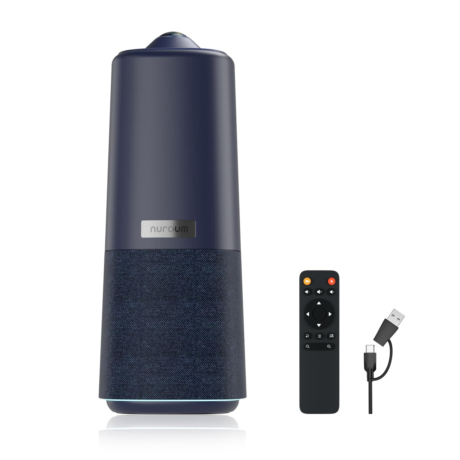 Nuroum 360 Pro Webcam avec Microphone et Haut-Parleur, Webcam 1080P Tout-en-Un avec Grand Angle, Suppression du Bruit et Duplex Intégral,3 Modes Vidéo Intelligents pour Zoom/Equipes/GoogleMeet sur PC